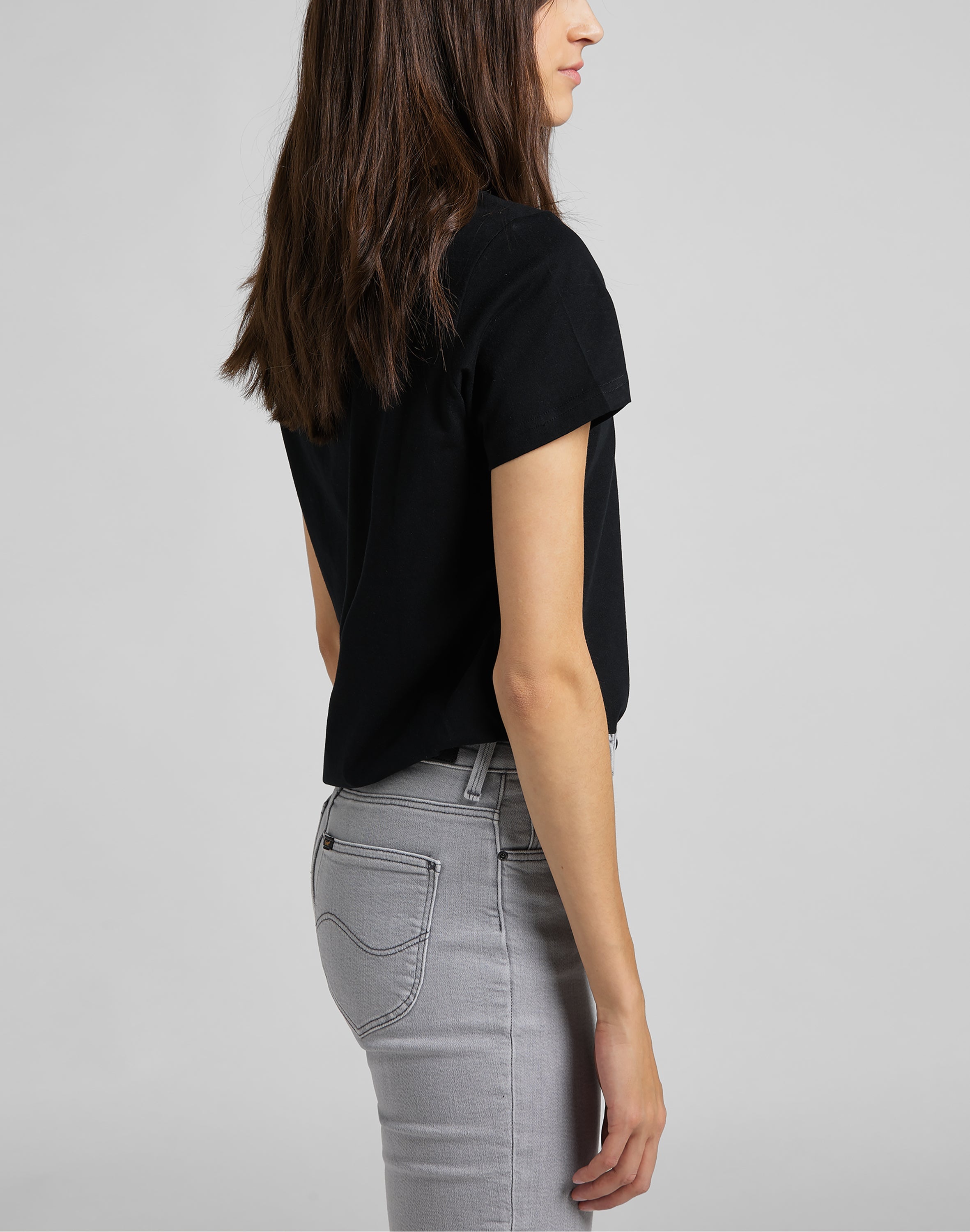 T-shirt con logo in nero Lee