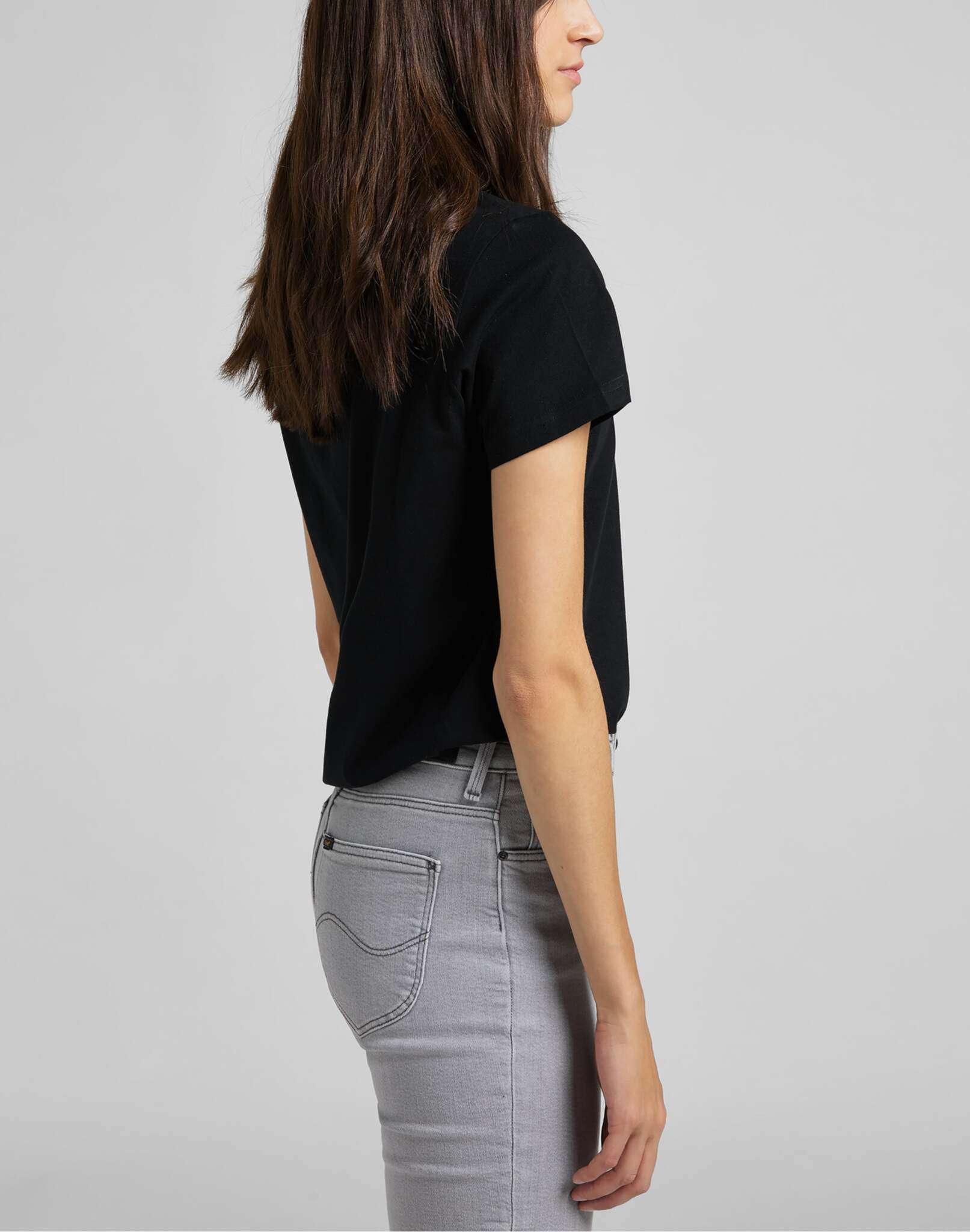 T-shirt con logo in nero Lee