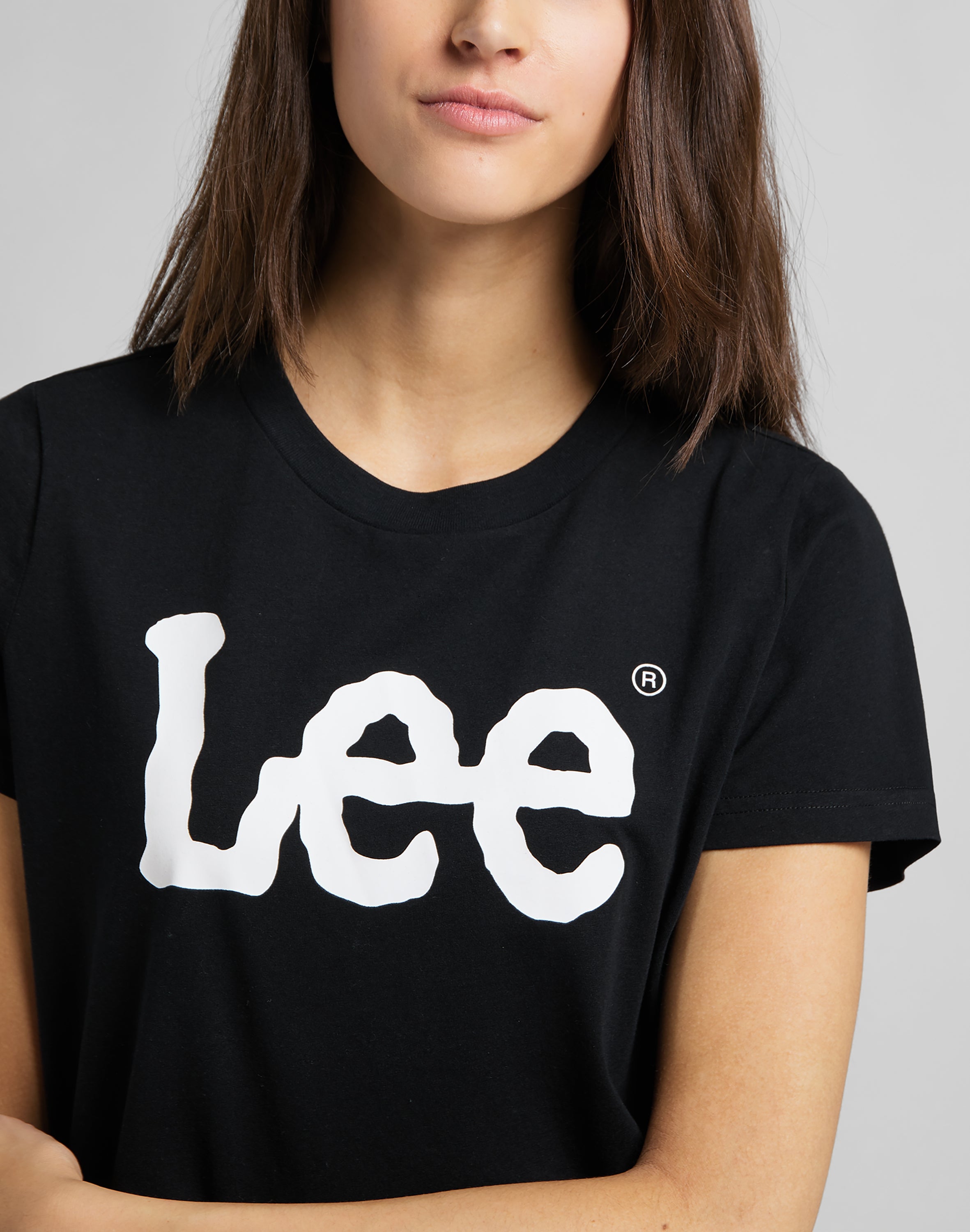 T-shirt con logo in nero Lee