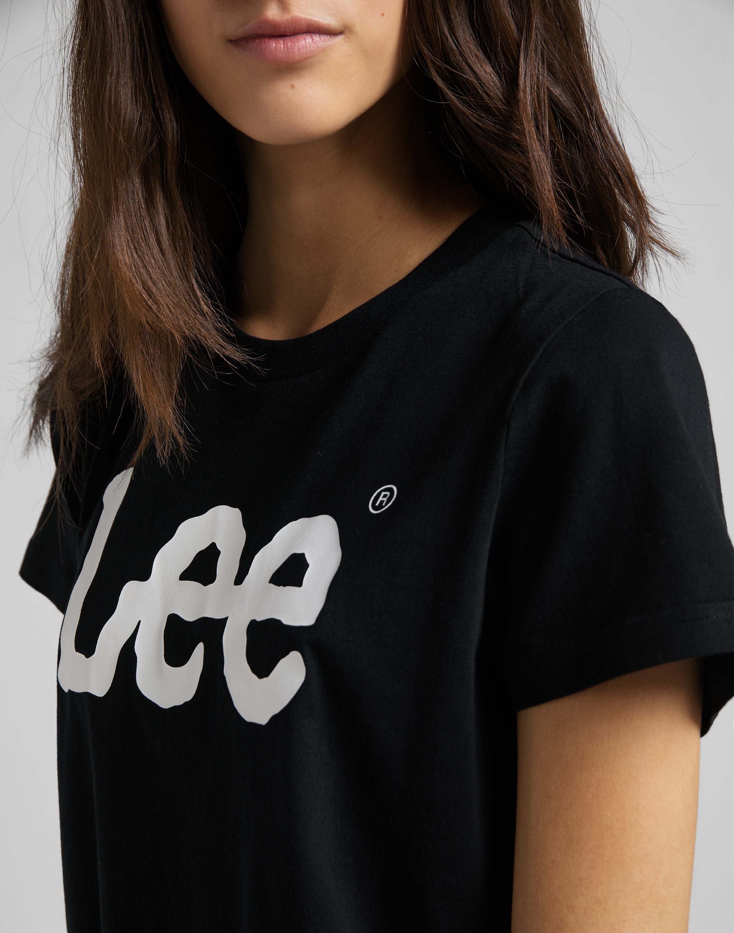 T-shirt con logo in nero Lee