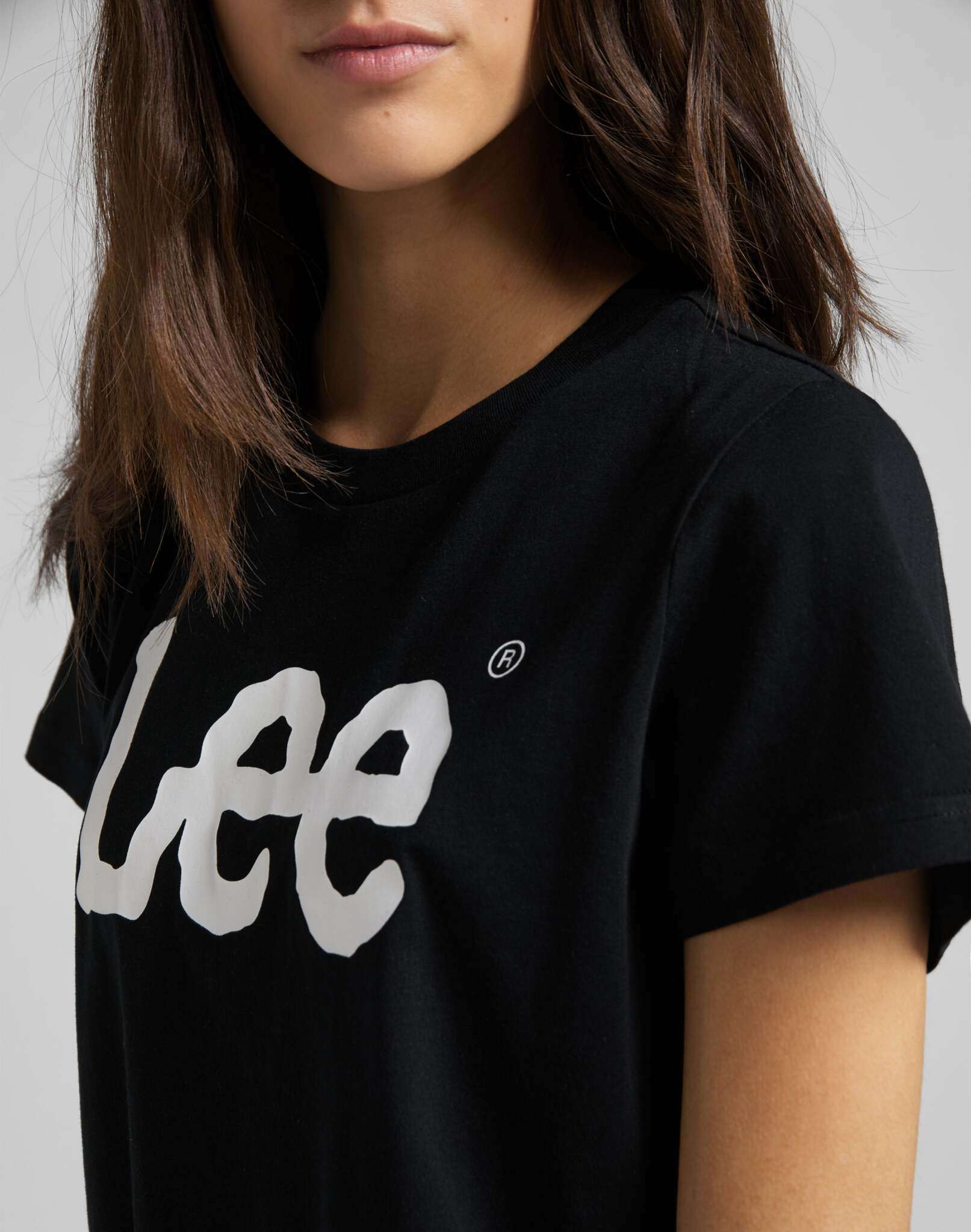 T-shirt con logo in nero Lee