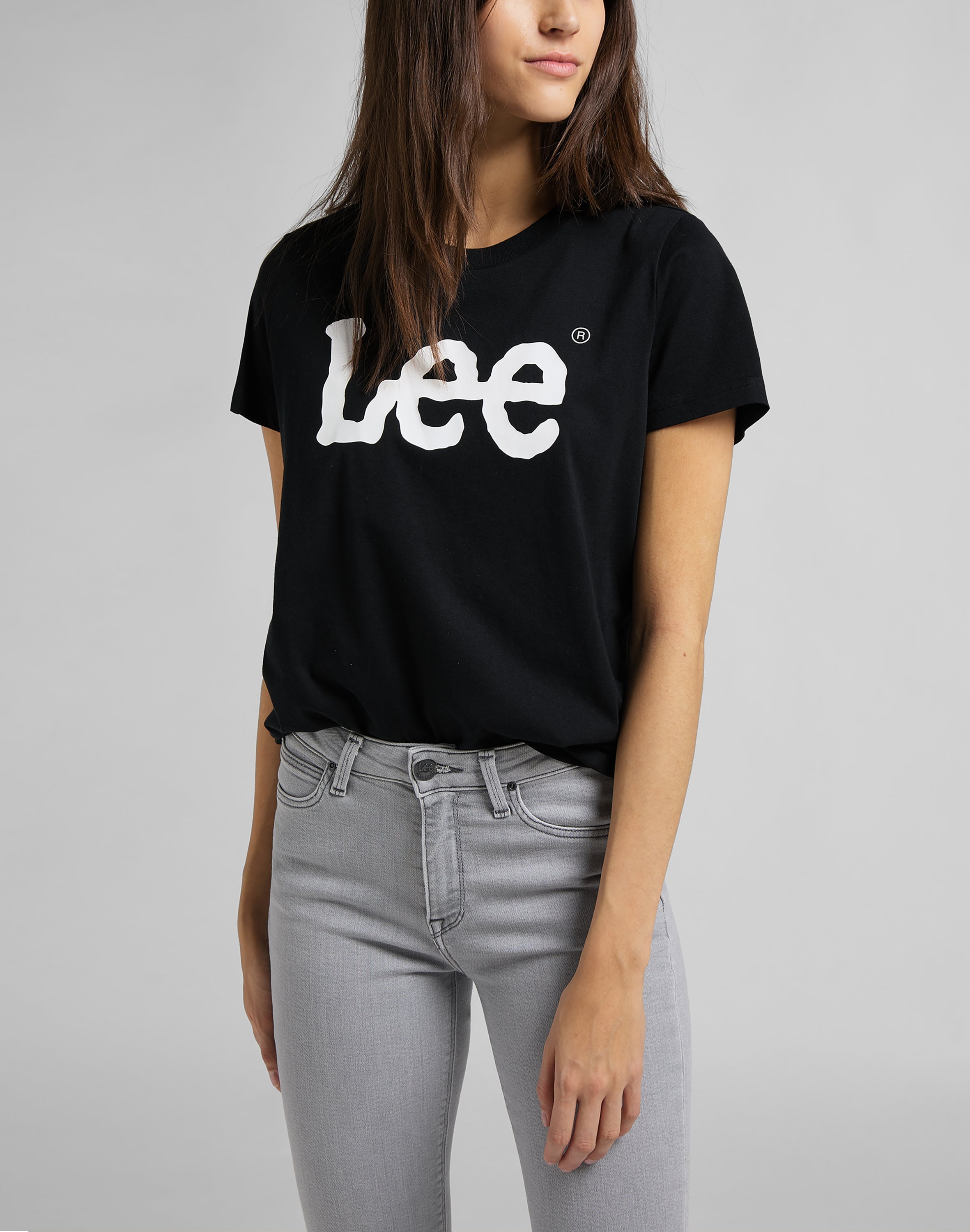 T-shirt con logo in nero Lee