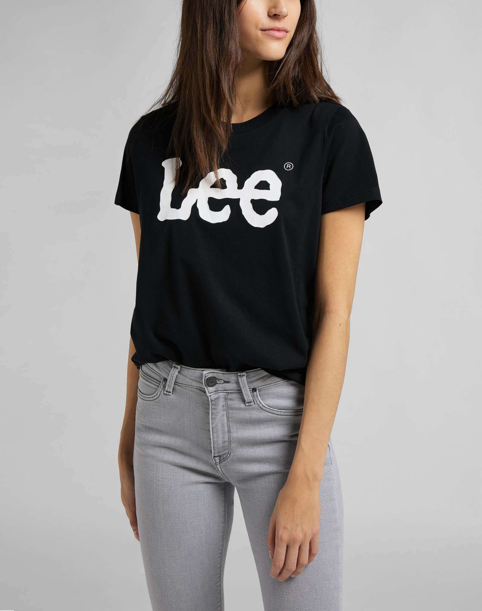 T-shirt con logo in nero Lee