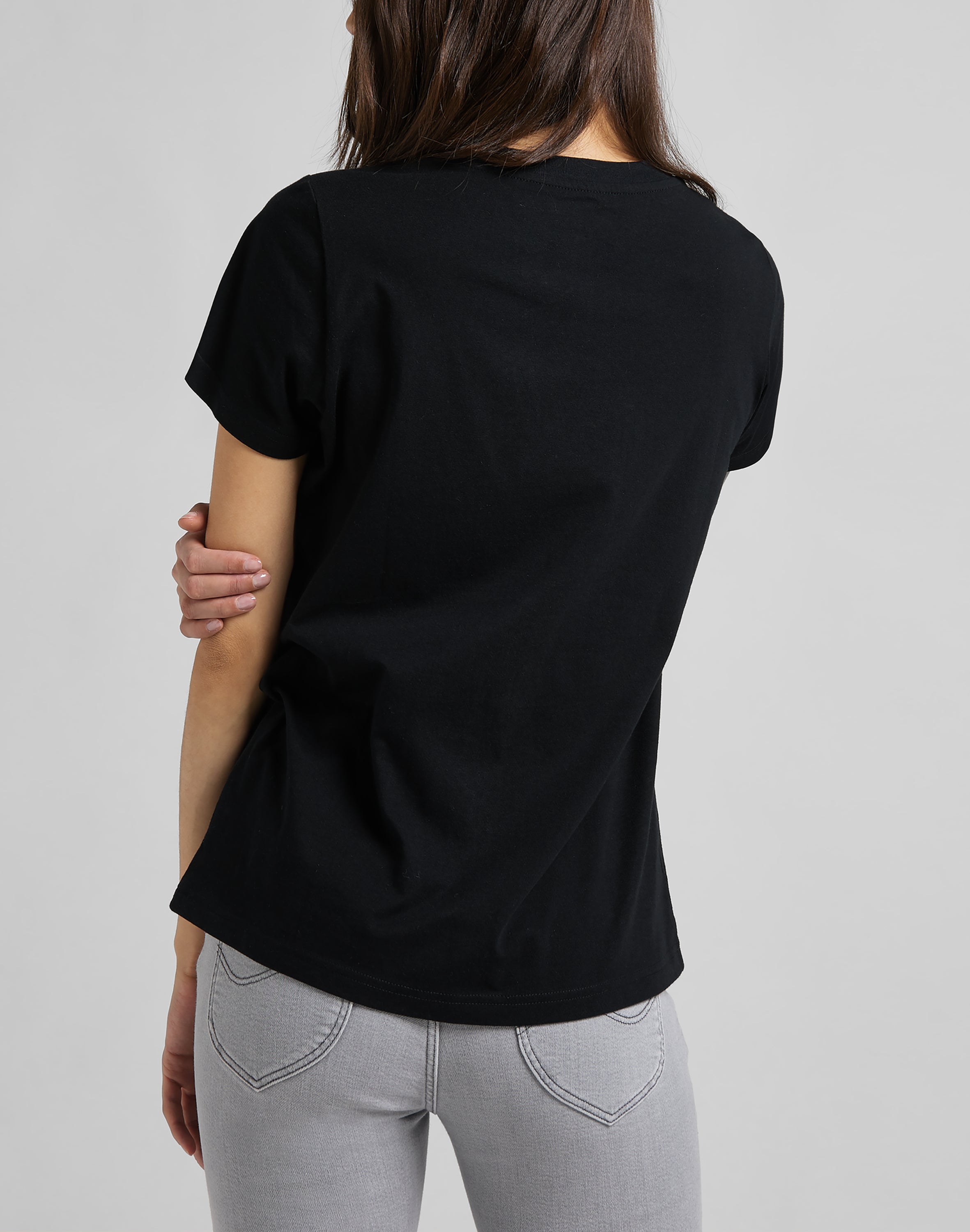 T-shirt con logo in nero Lee