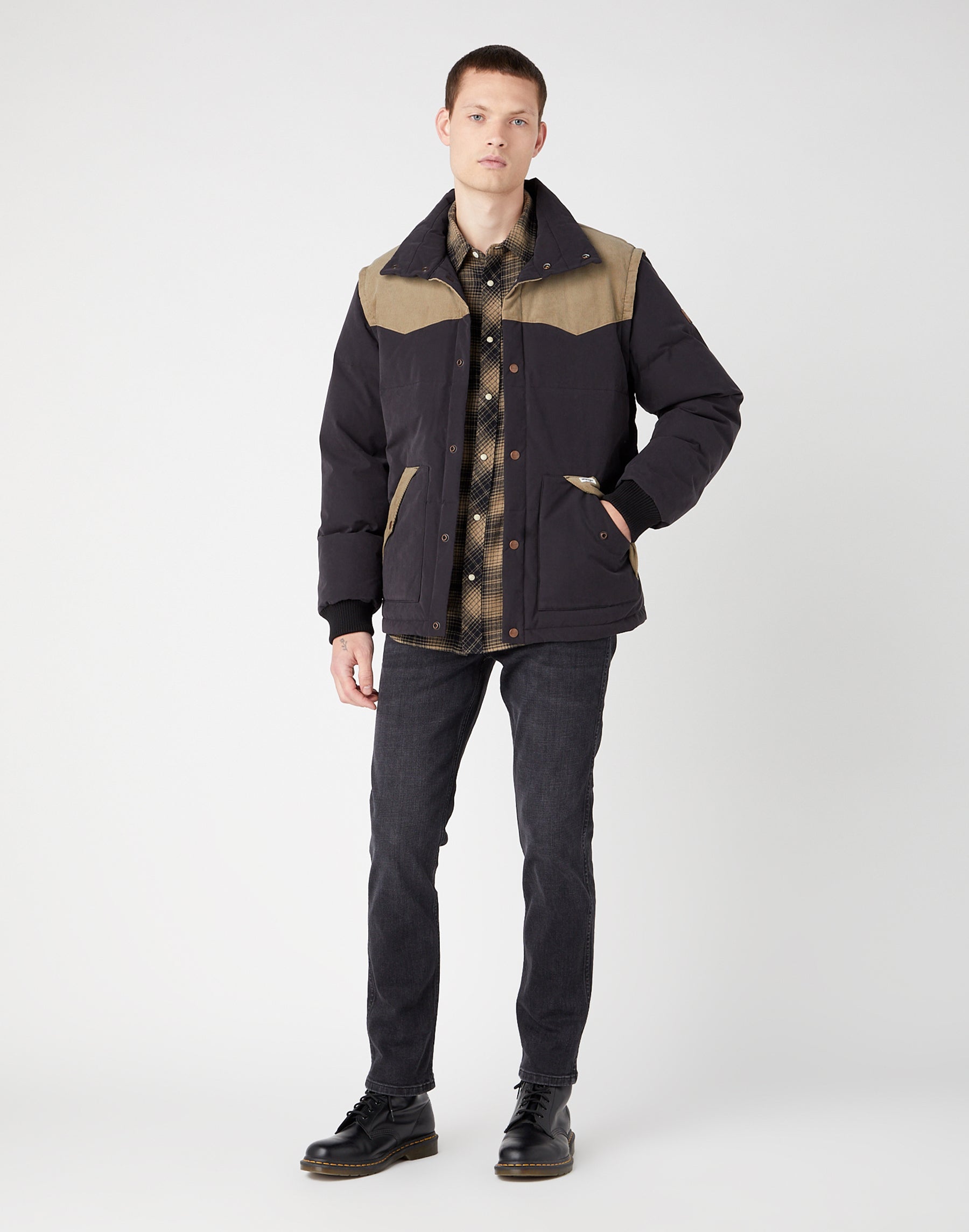 Giacca con maniche staccabili in nero Giacche Wrangler
