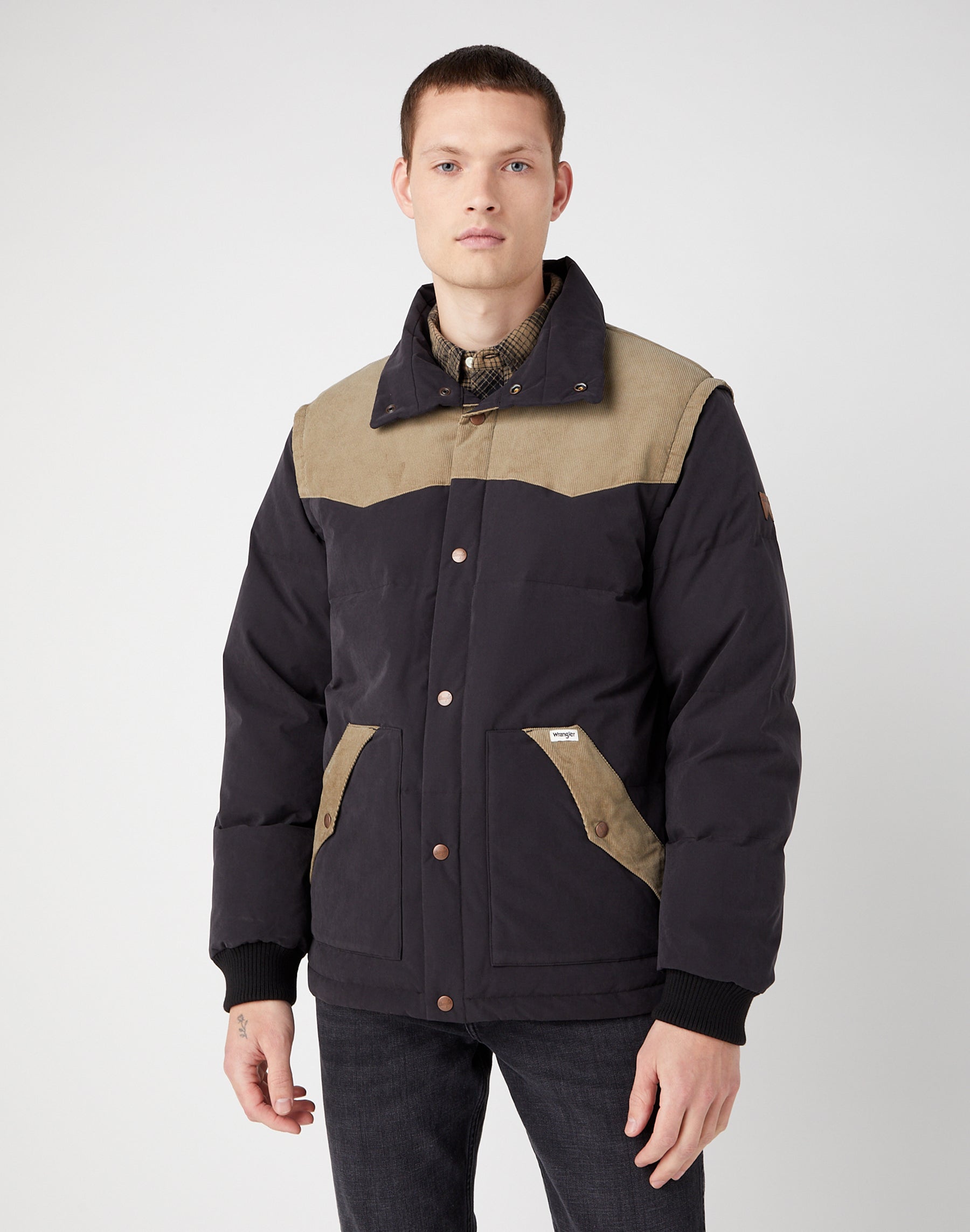 Giacca con maniche staccabili in nero Giacche Wrangler