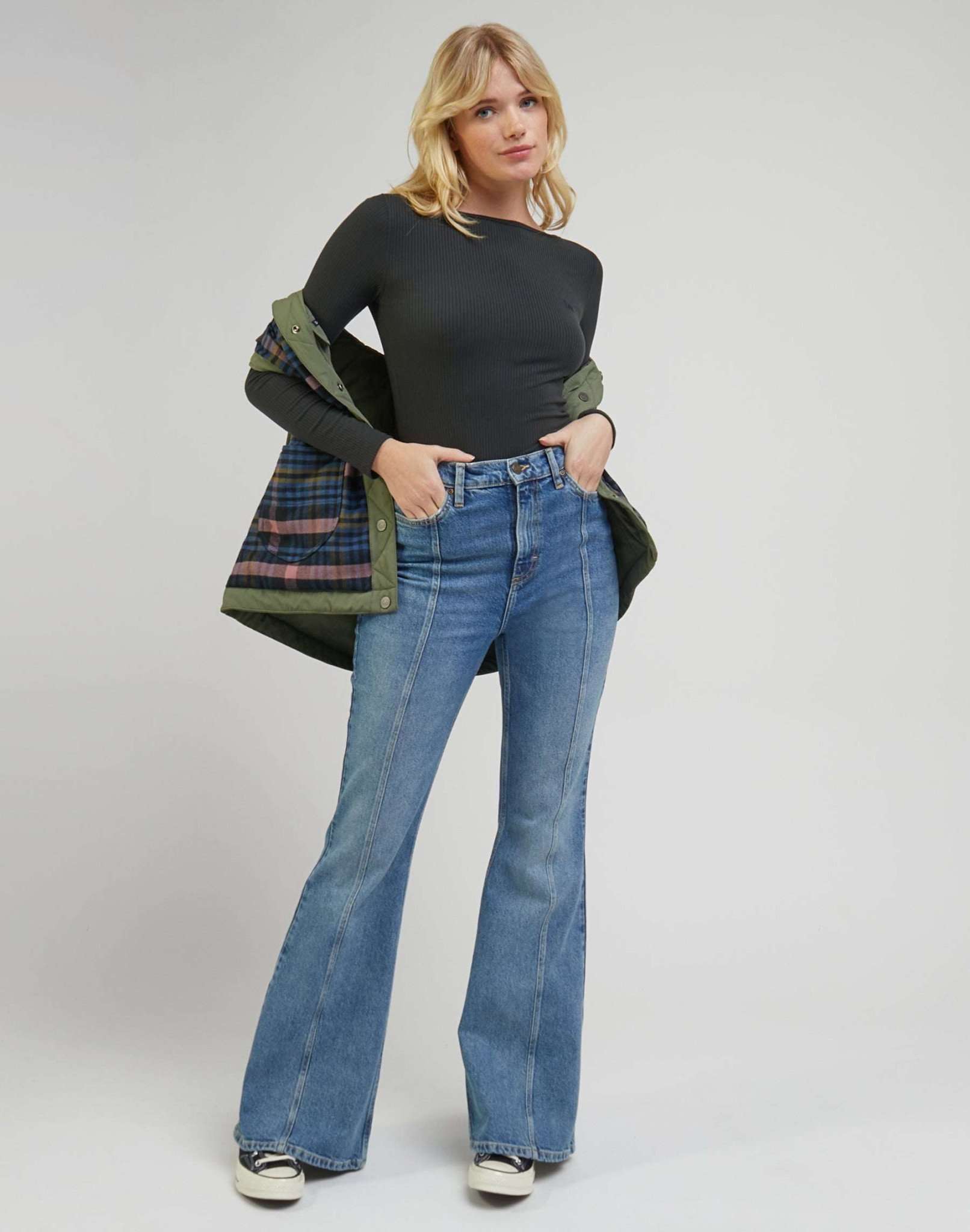 LS Tee con scollo a barchetta in carbone Maglioni Lee