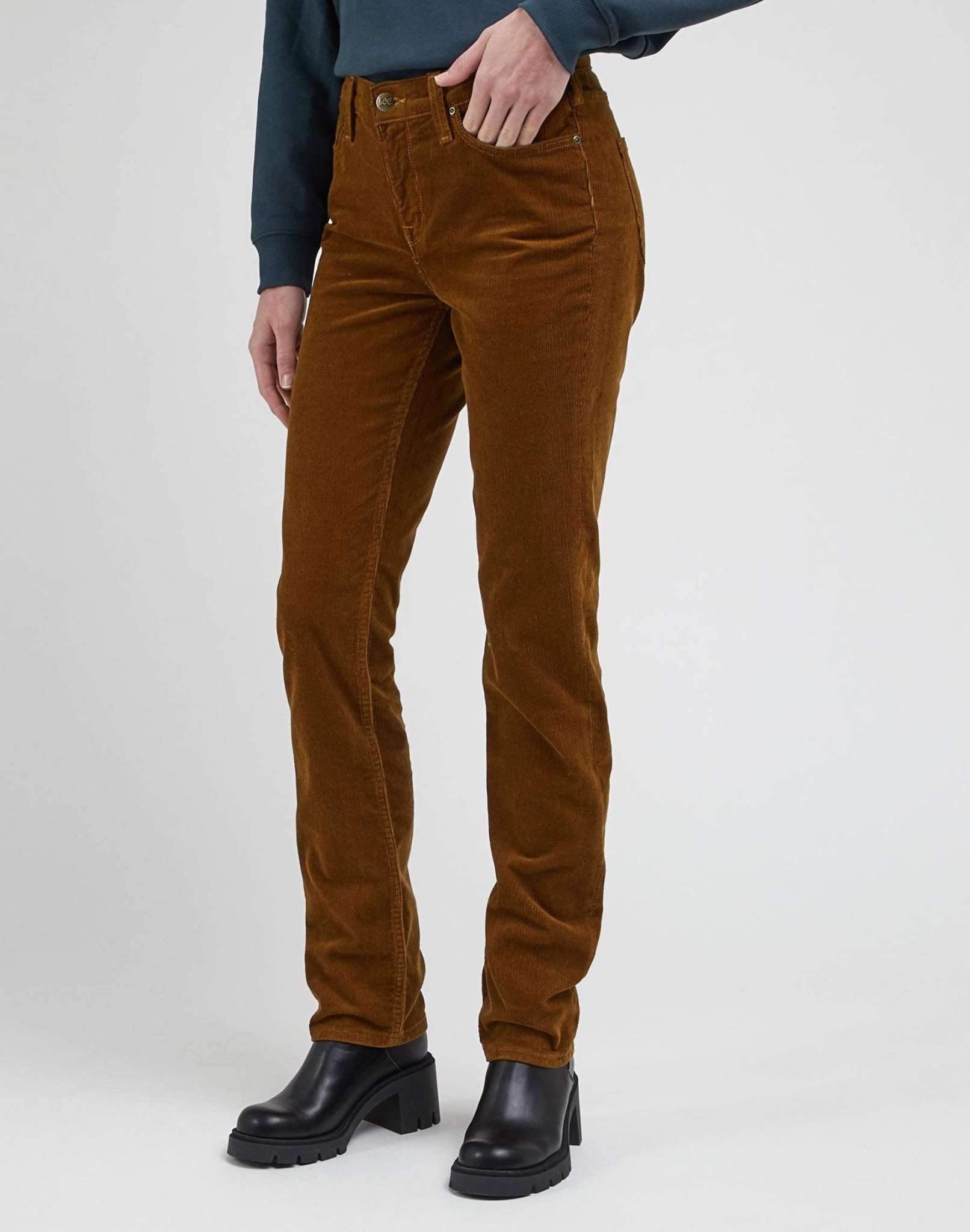 Pantaloni Marion Straight in Tumbleweed Lee