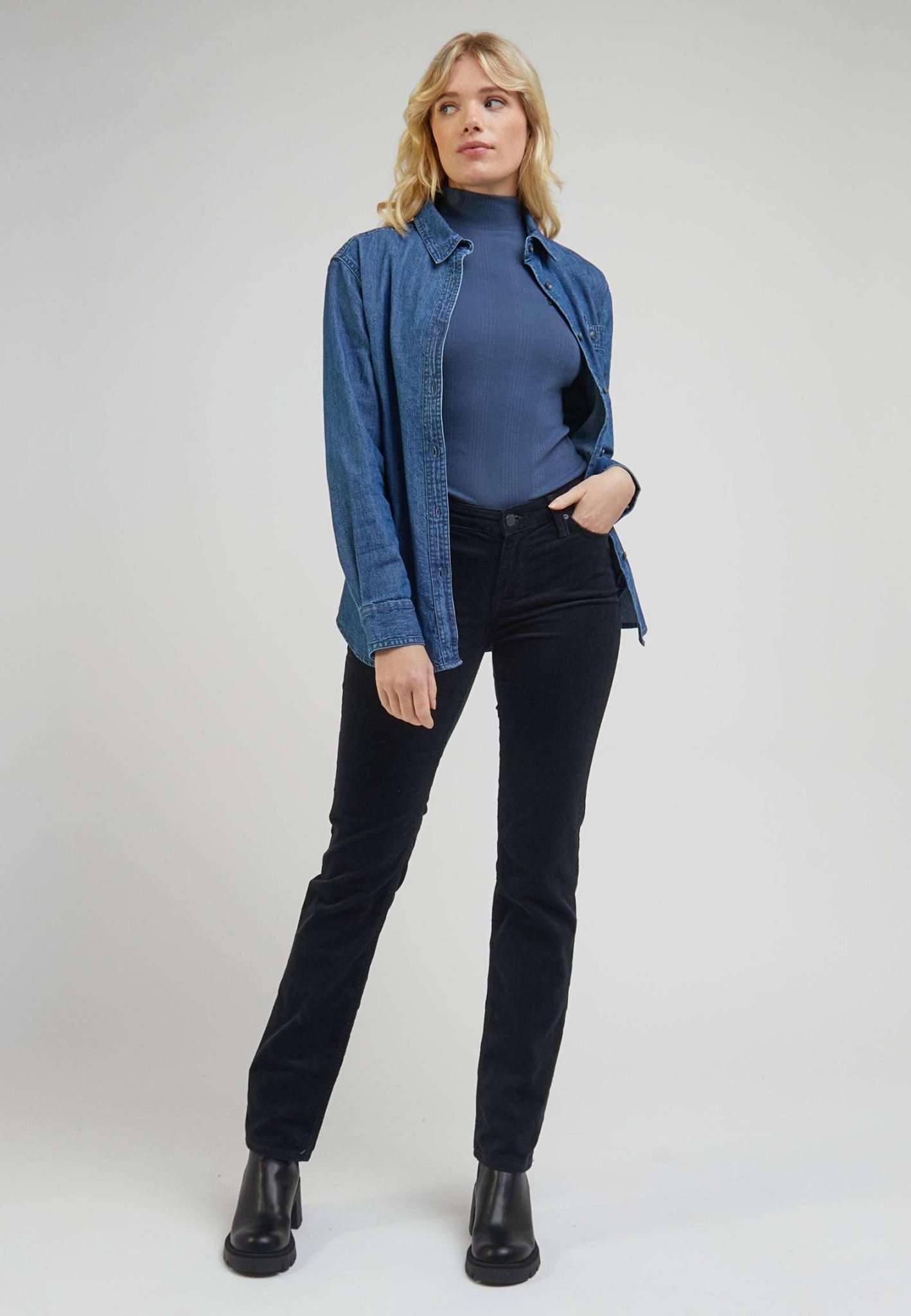 Pantaloni Marion Straight in nero Lee