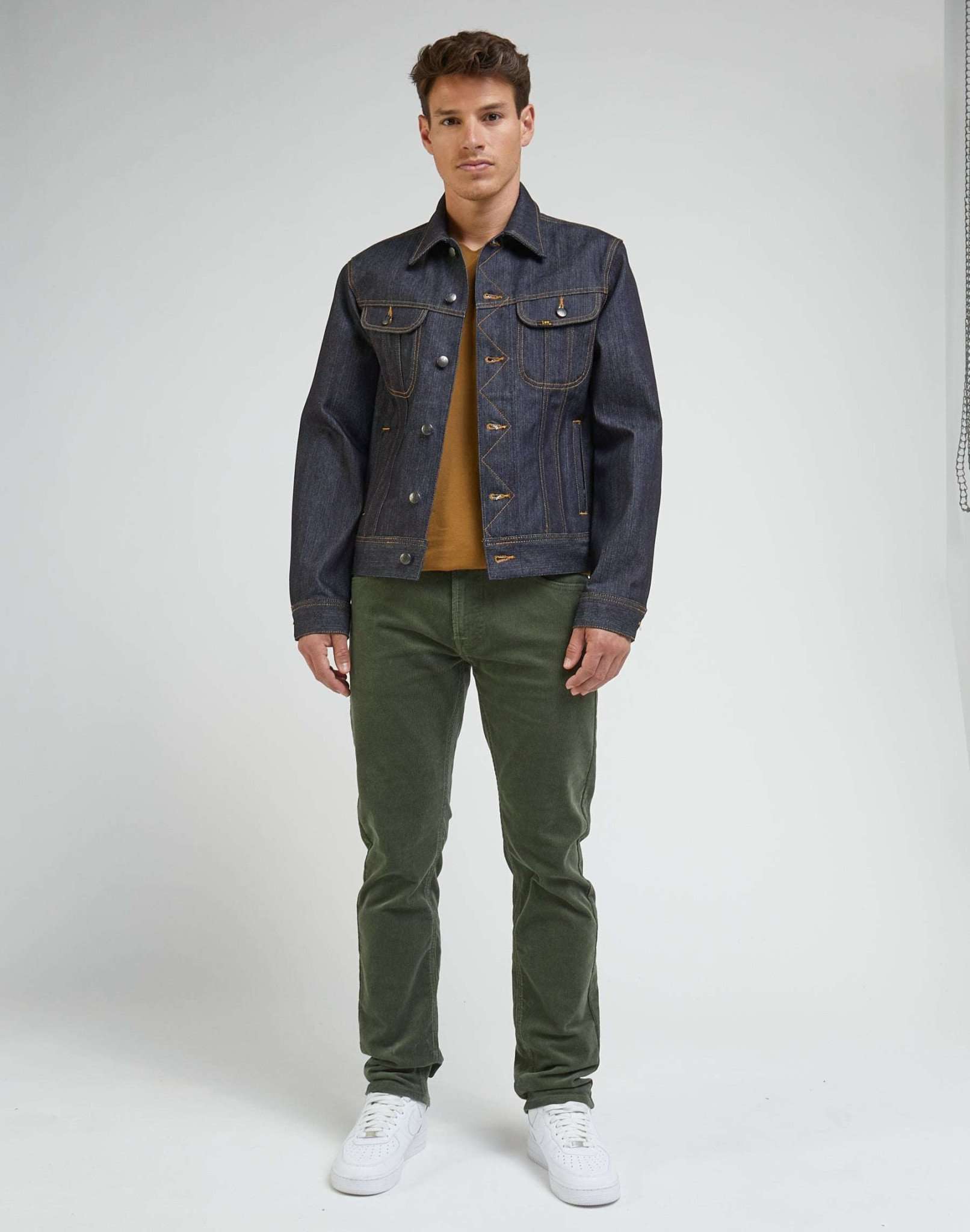 Pantaloni Daren Zip Fly in Olive Grove Lee