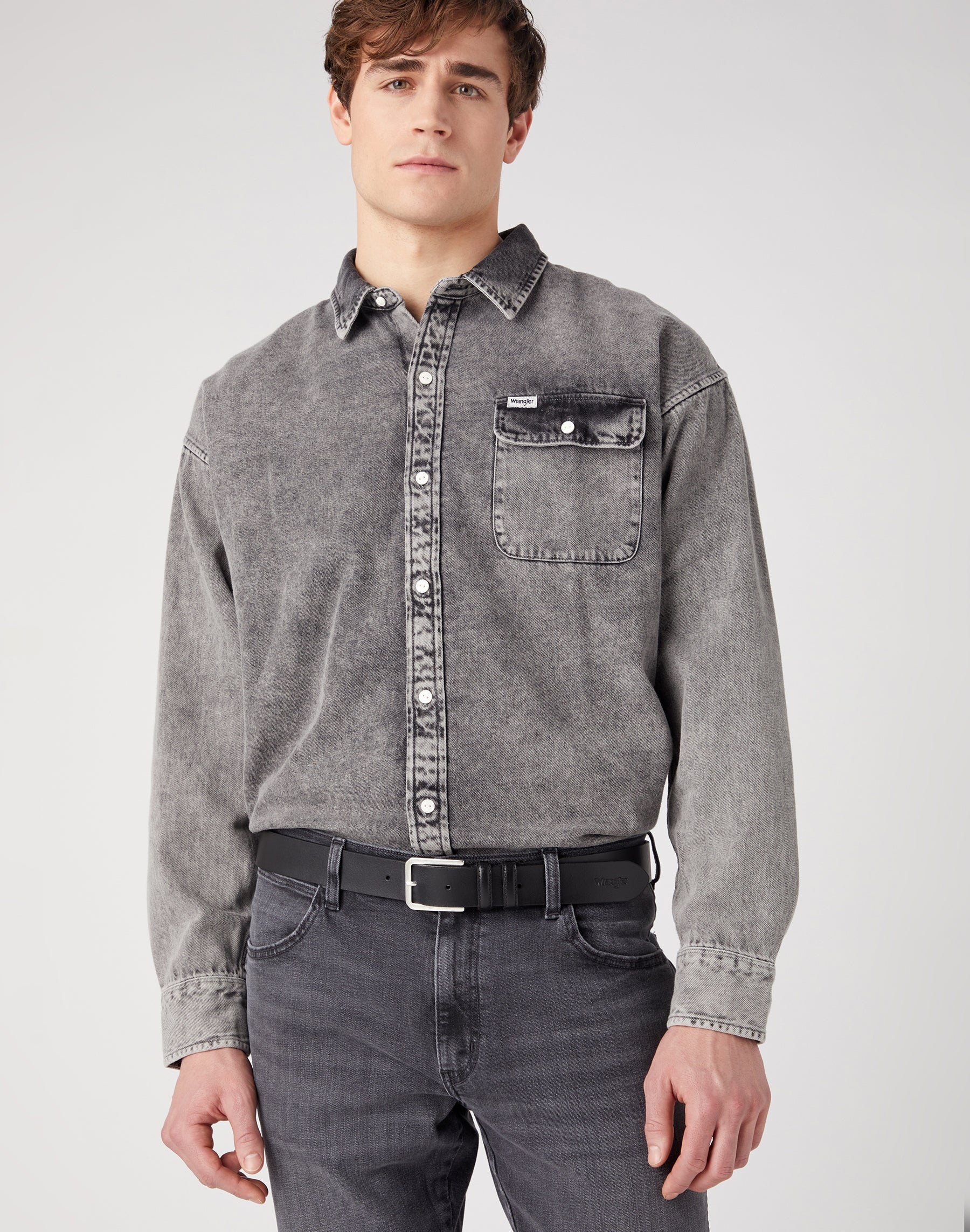 Cintura sottile in nero Cintura Wrangler