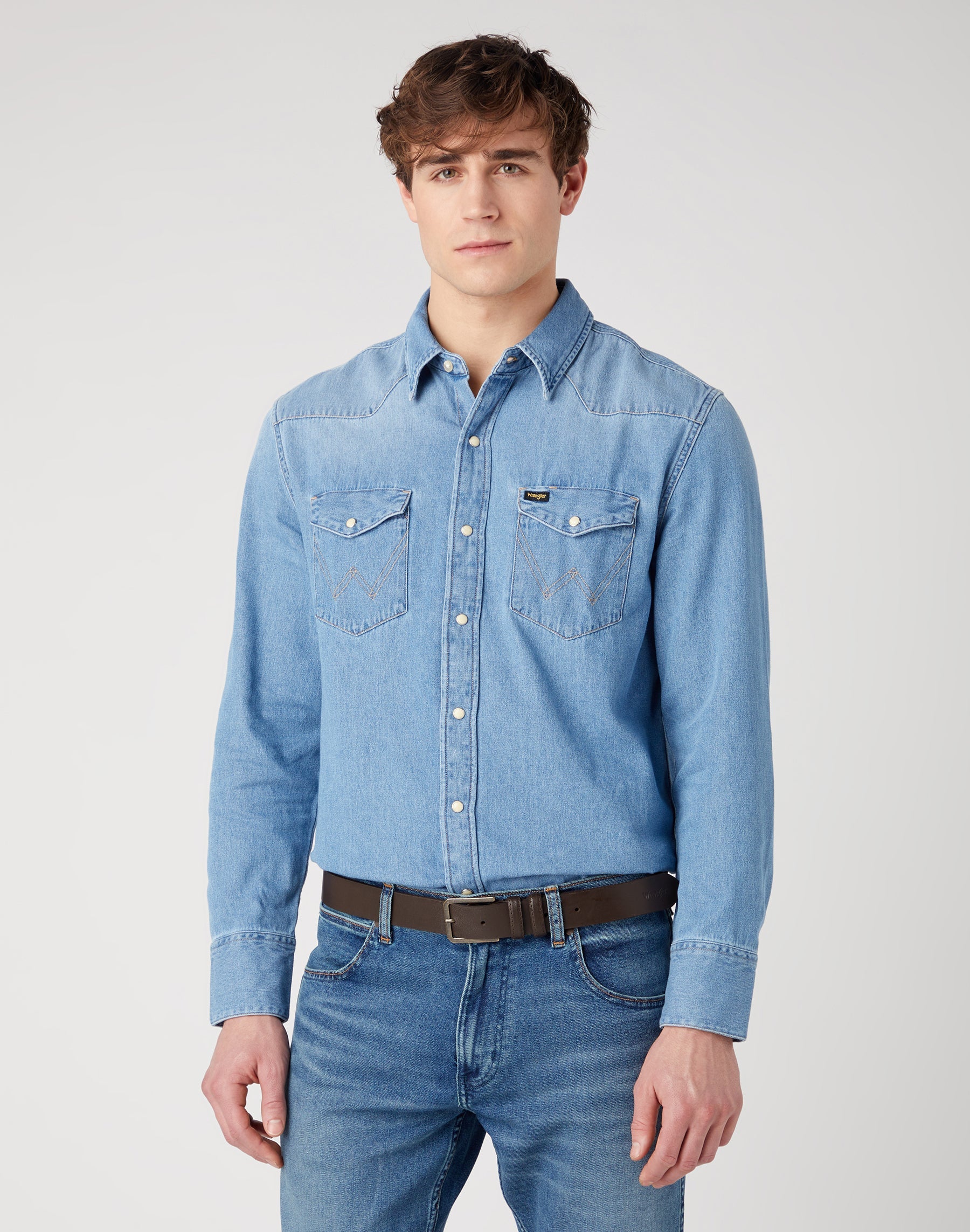 Cintura sottile in marrone Cintura Wrangler