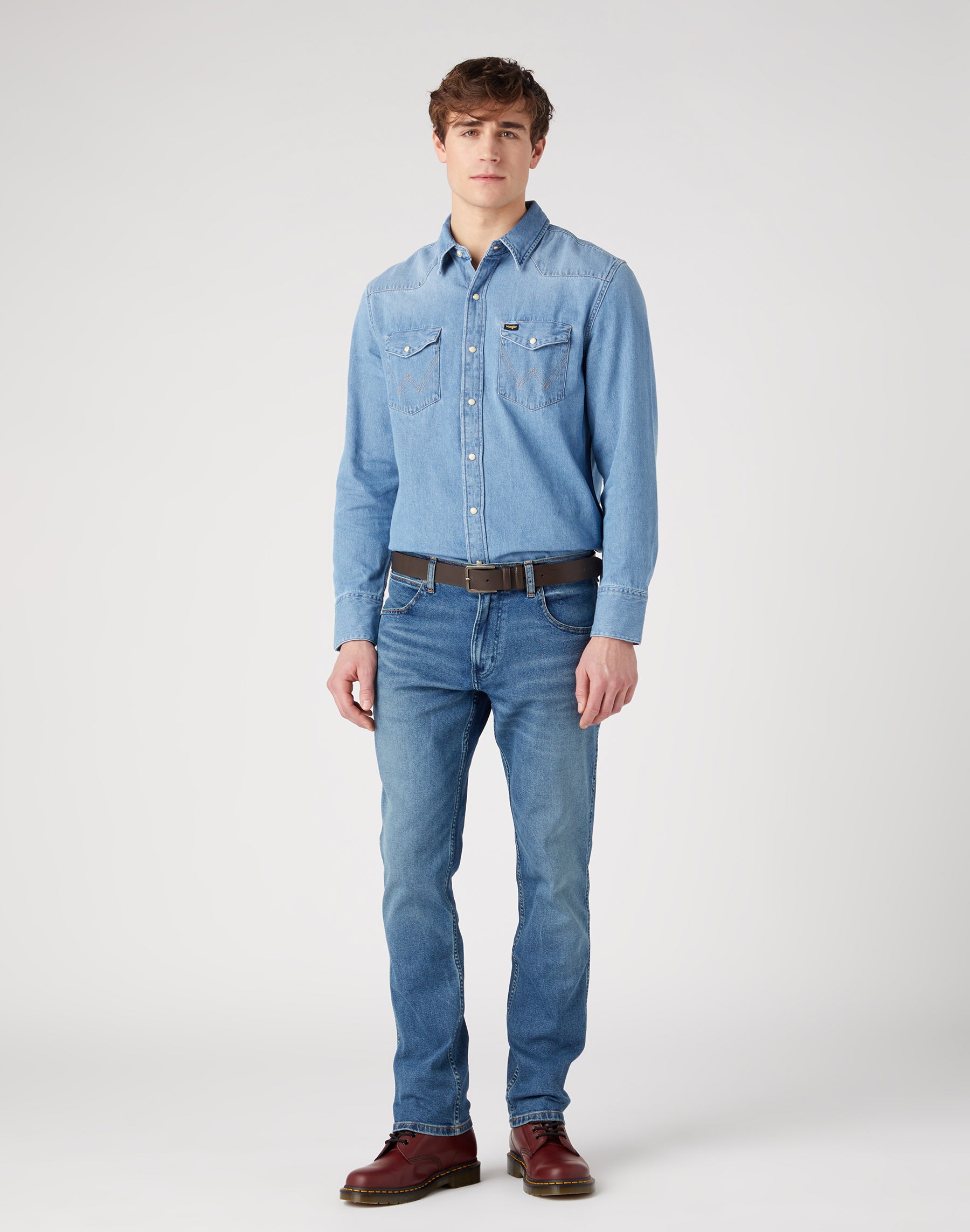 Cintura sottile in marrone Cintura Wrangler
