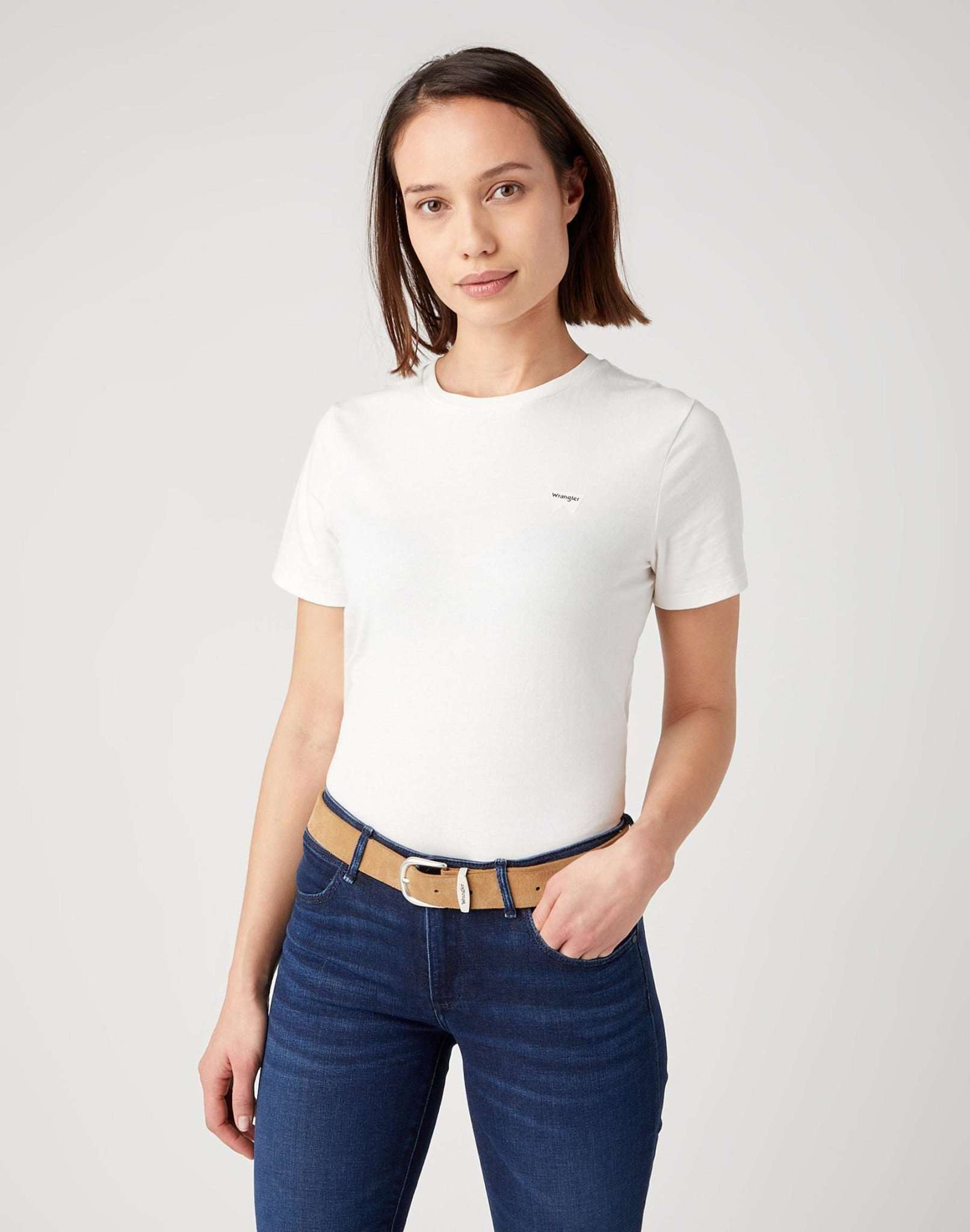 Cintura Easy in pelle scamosciata marrone Cintura Wrangler