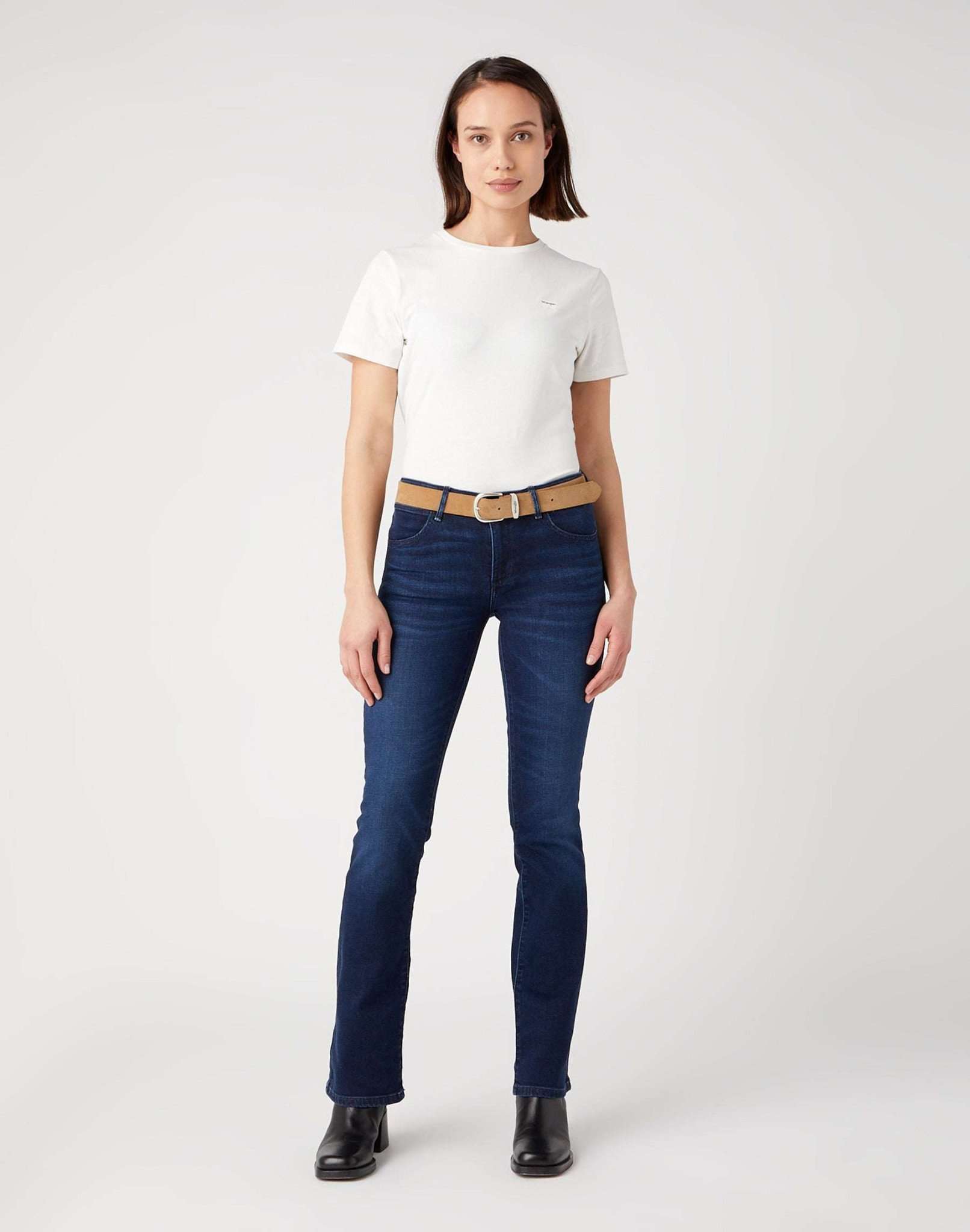 Cintura Easy in pelle scamosciata marrone Cintura Wrangler