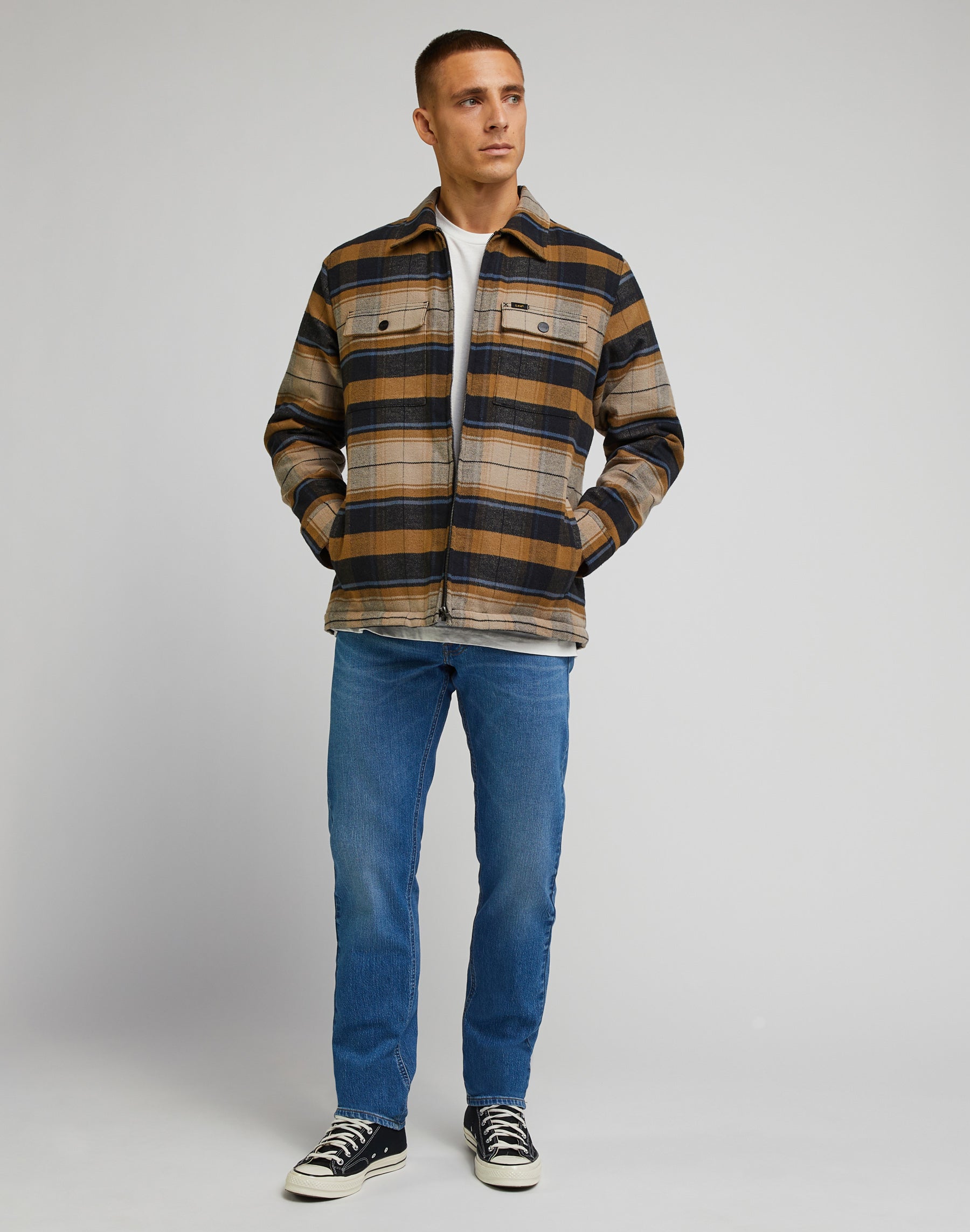 Daren Zip Fly in jeans vintage indaco Lee