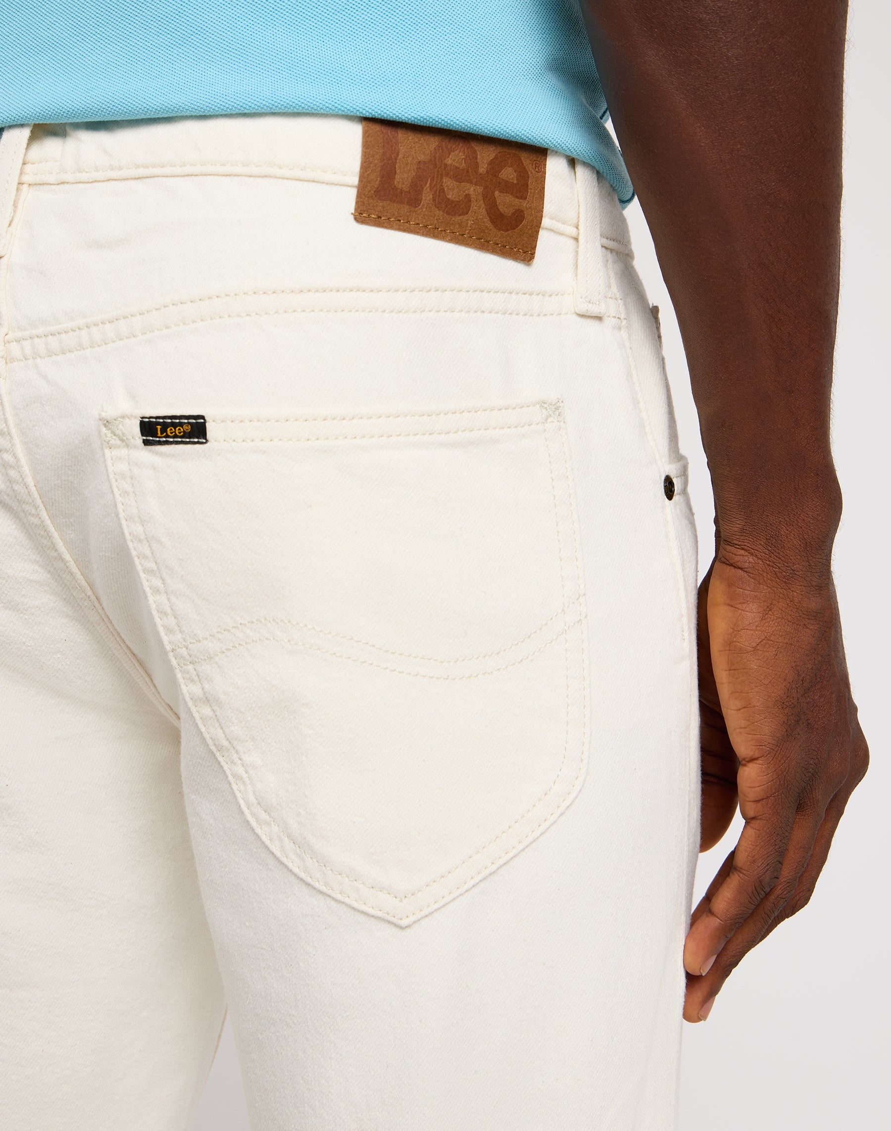 Daren Zip Fly in jeans bianchi Lee
