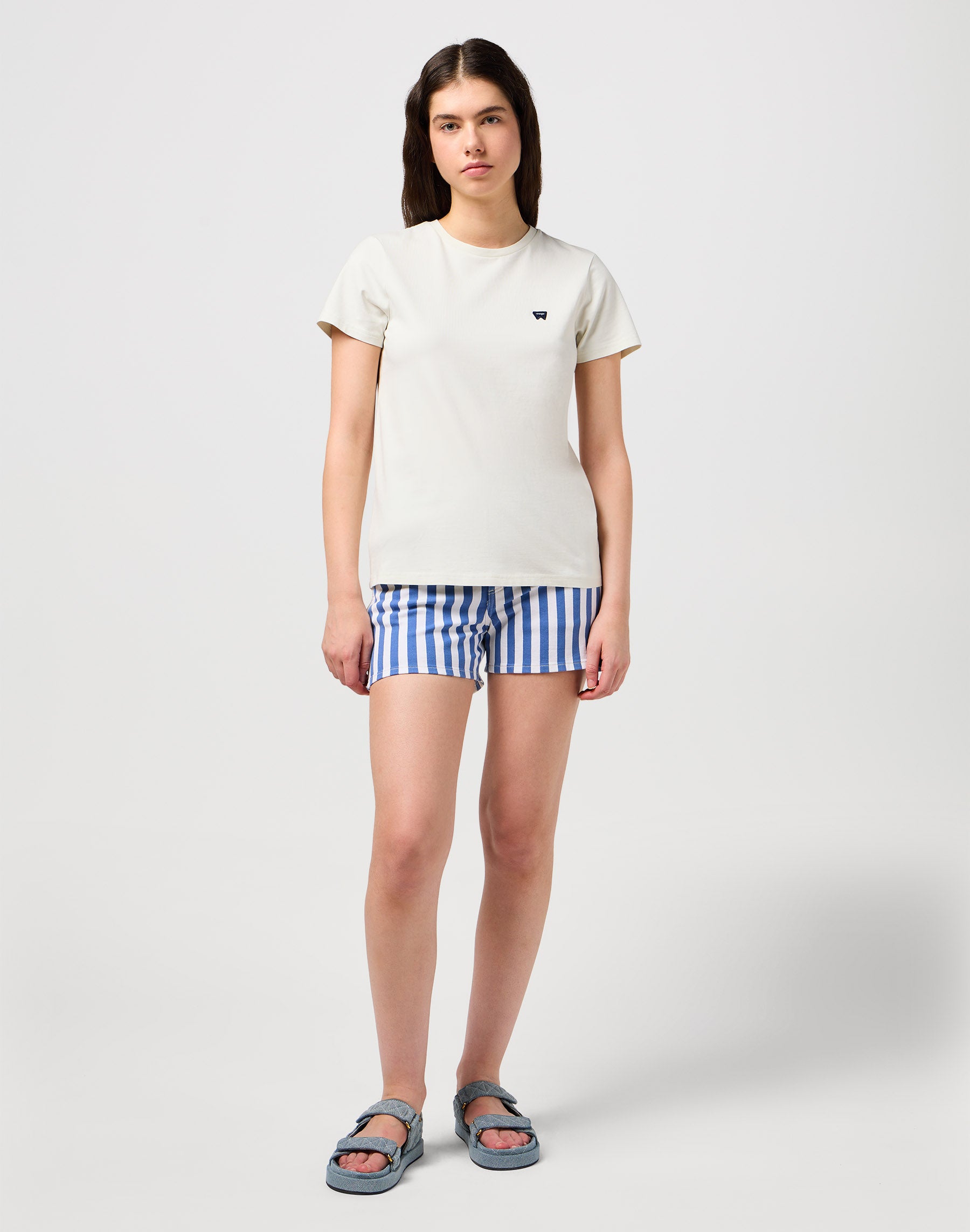 T-shirt regolare in bianco vintage Wrangler