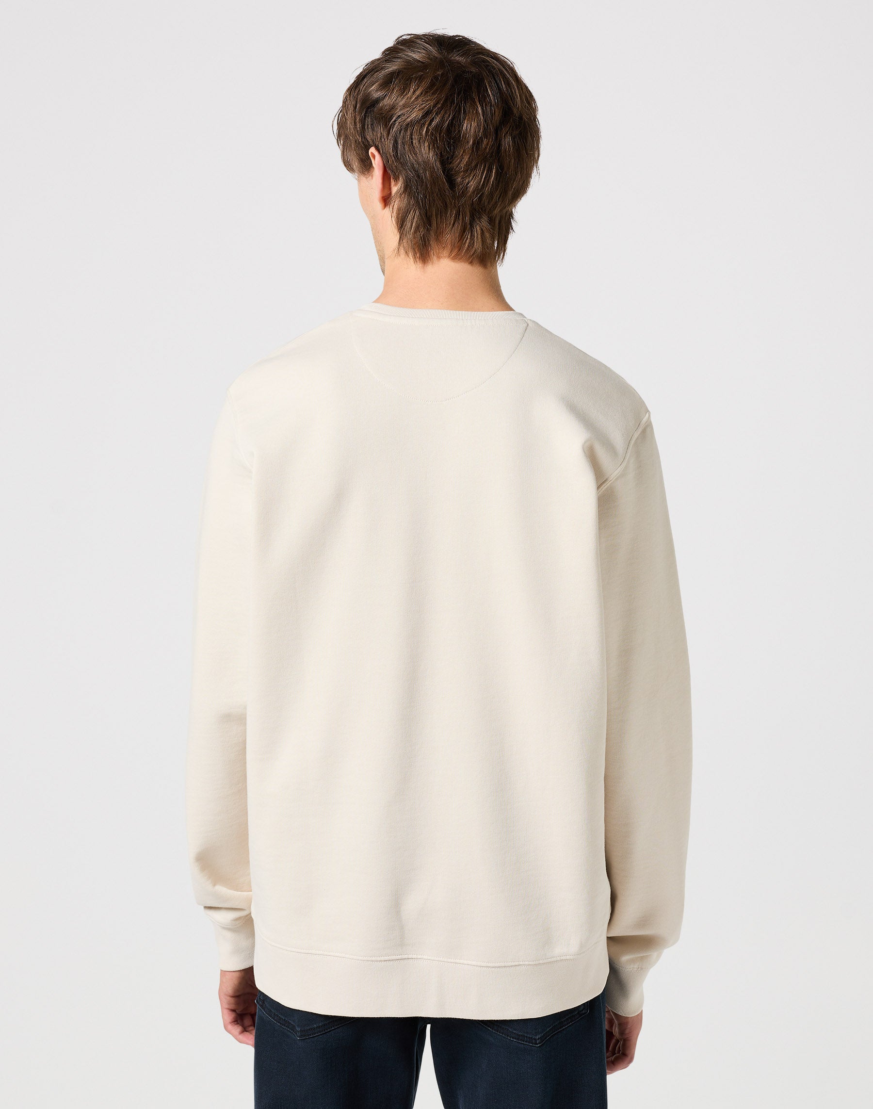 Felpa girocollo con logo in bianco vintage Wrangler