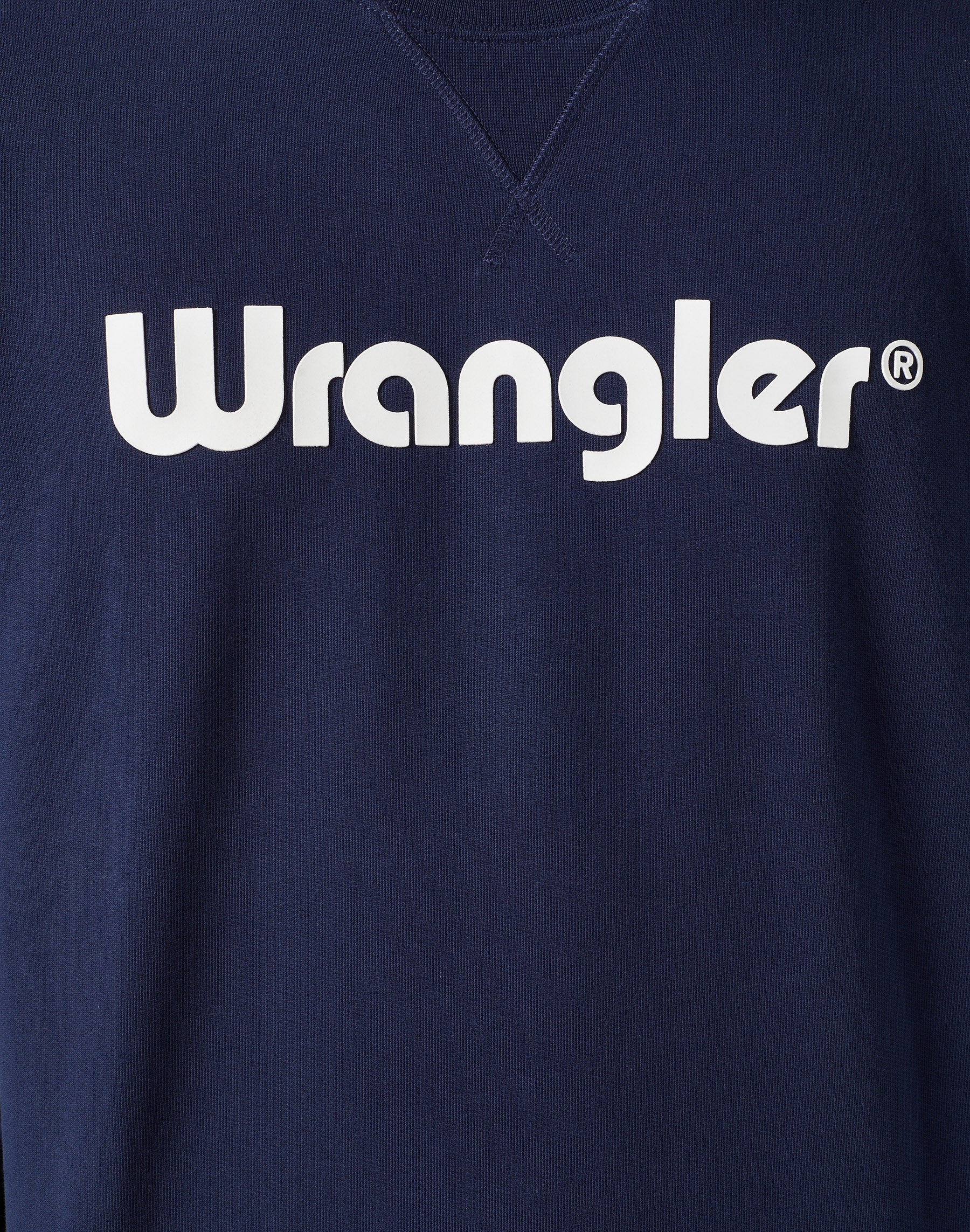 Felpa girocollo con logo in blu scuro Felpe Wrangler