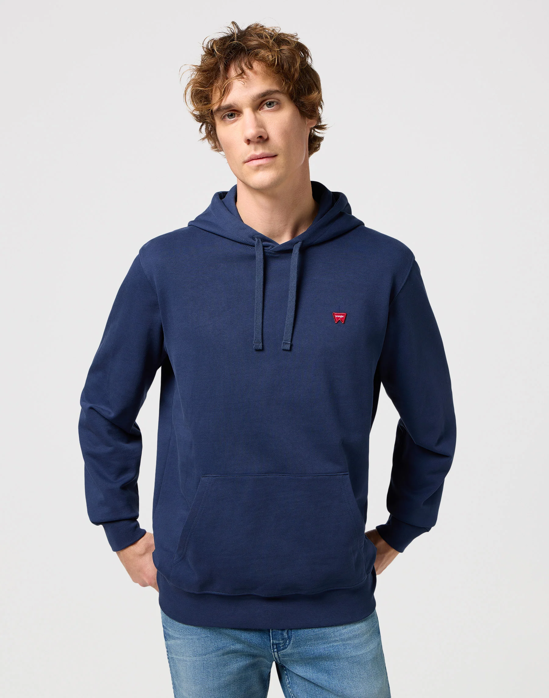 Felpa con cappuccio Sign Off in Navy Hoodie Wrangler