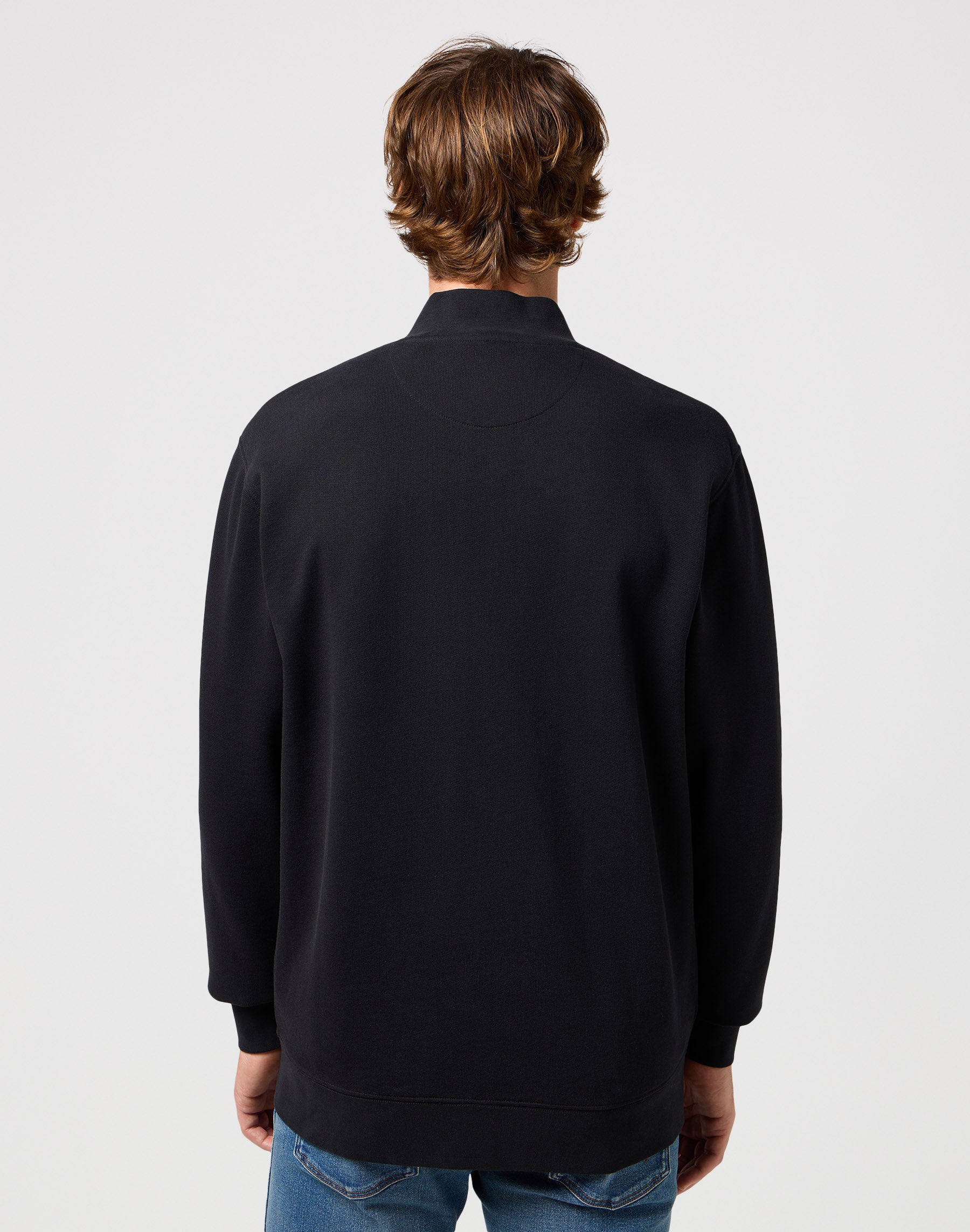 Giacca con collo a imbuto e zip in nero Wrangler