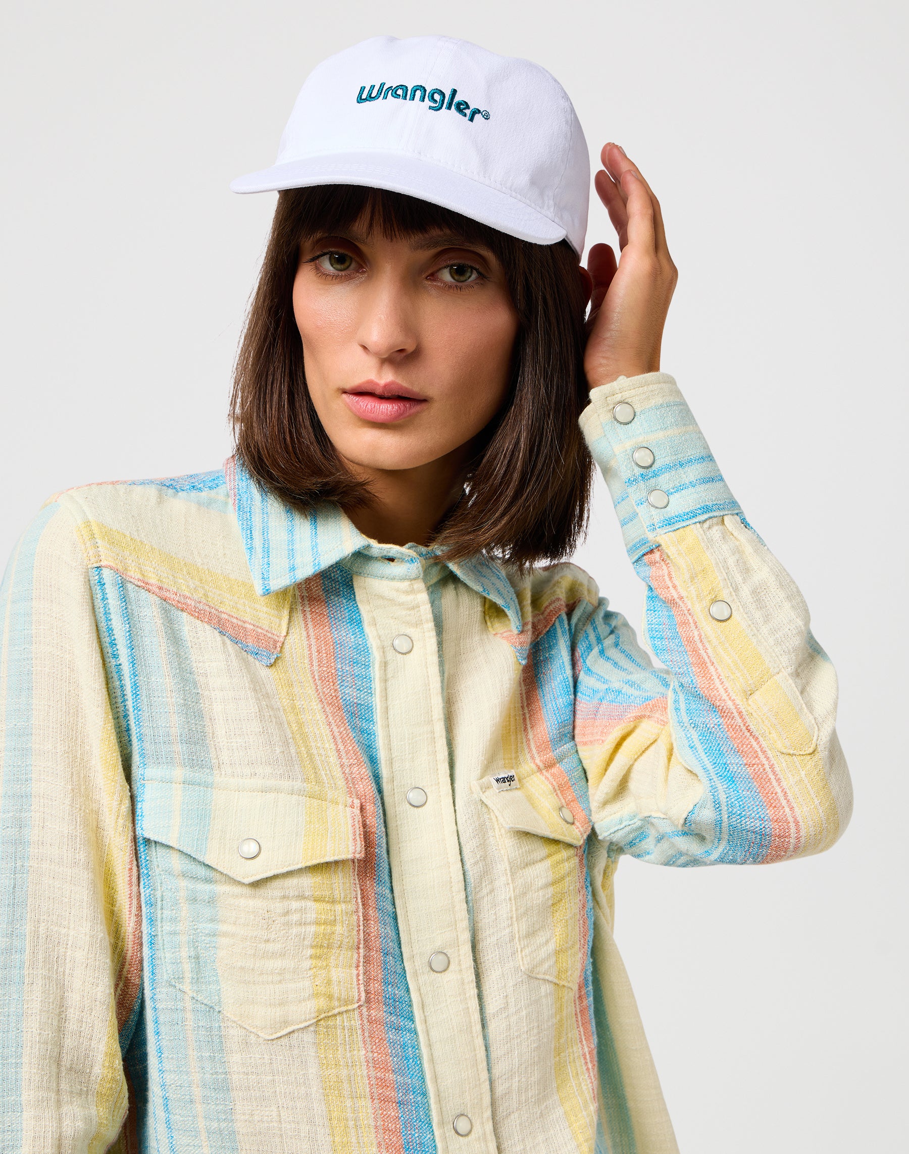 Cappello con logo lavato in bianco Wrangler