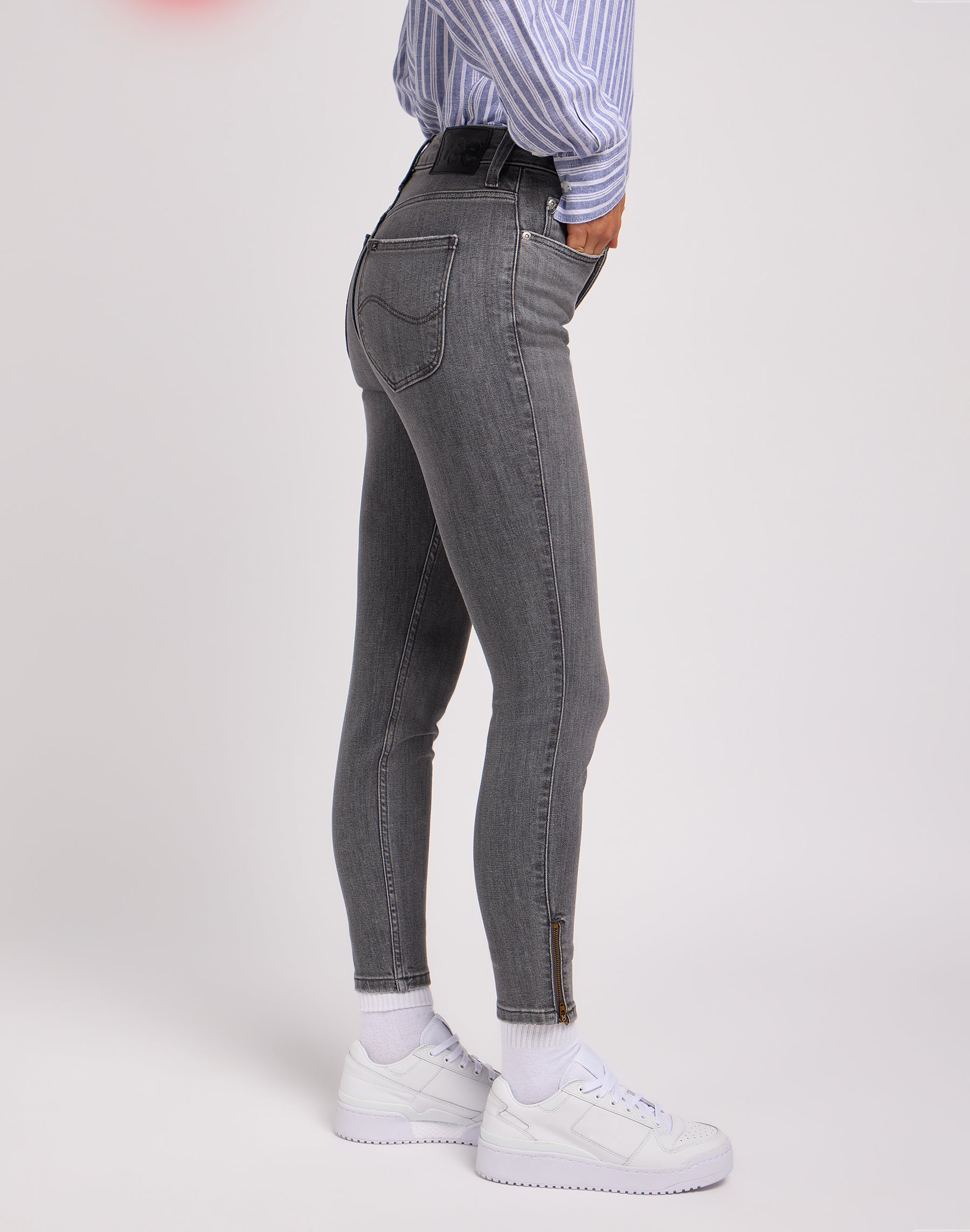 Scarlett High Zip in jeans Ash Stone Lee