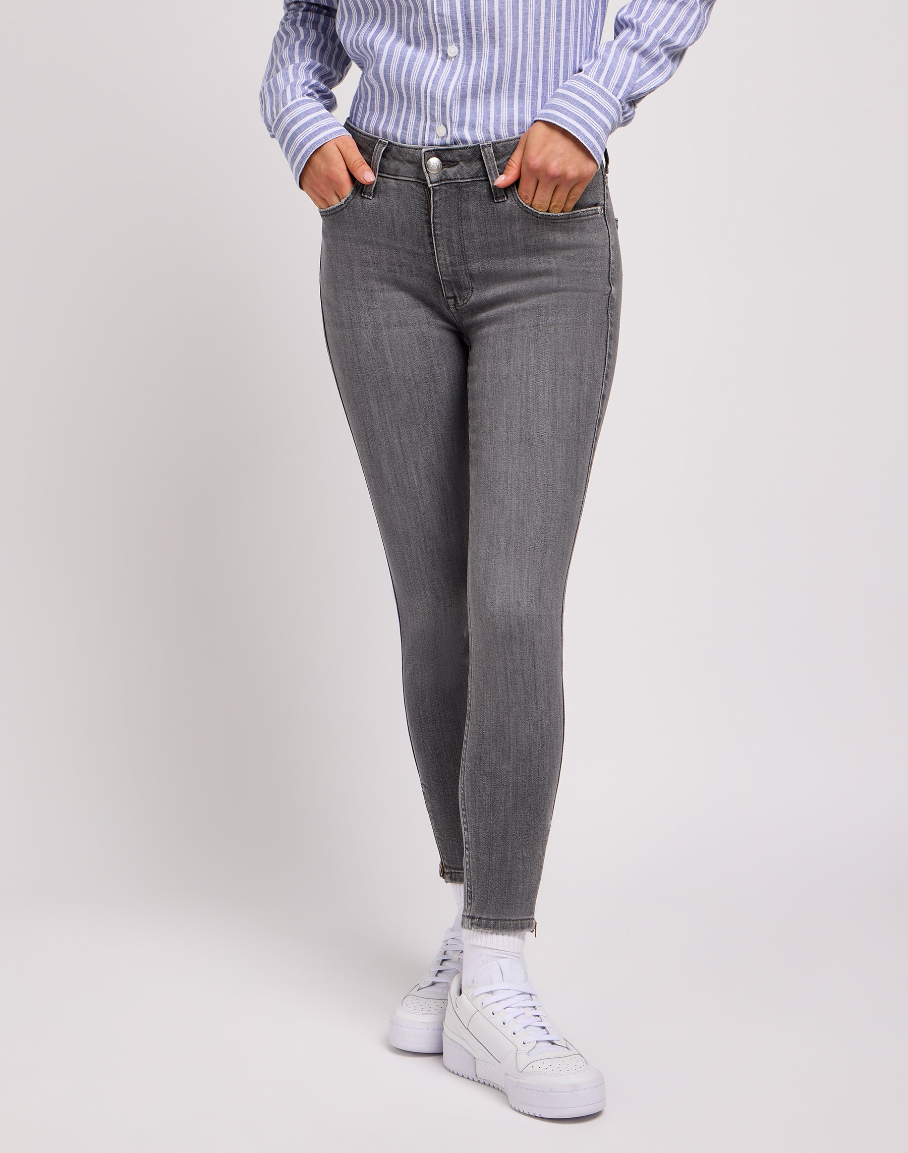 Scarlett High Zip in jeans Ash Stone Lee