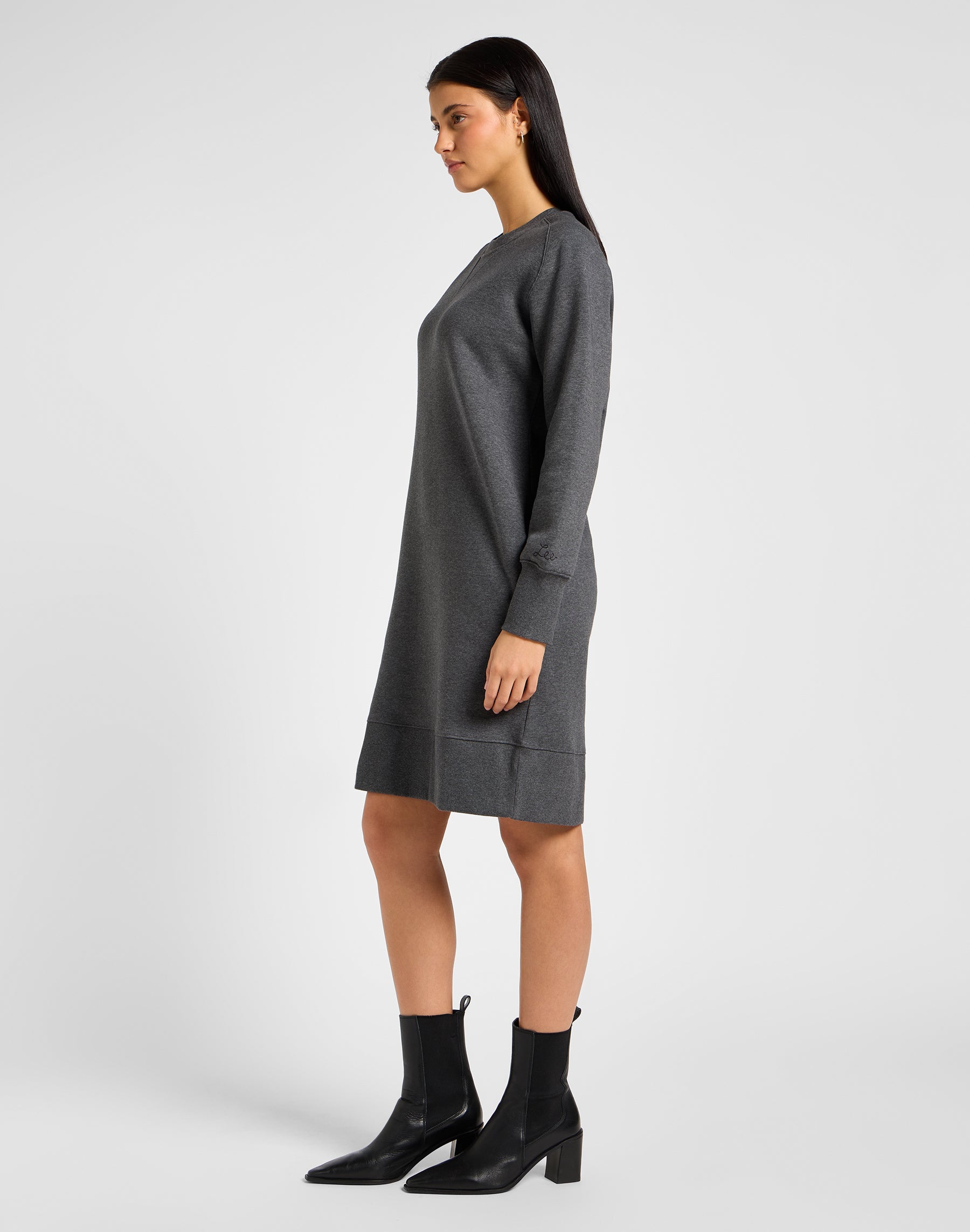 Vestito in felpa Raglan in grigio antracite Abiti Lee