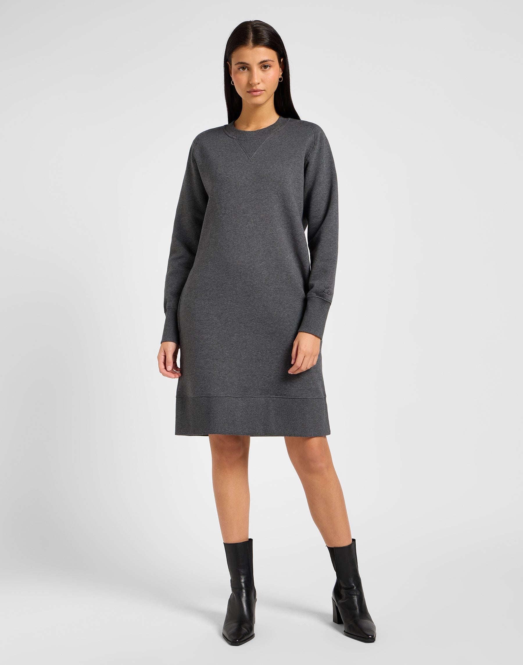Vestito in felpa Raglan in grigio antracite Abiti Lee