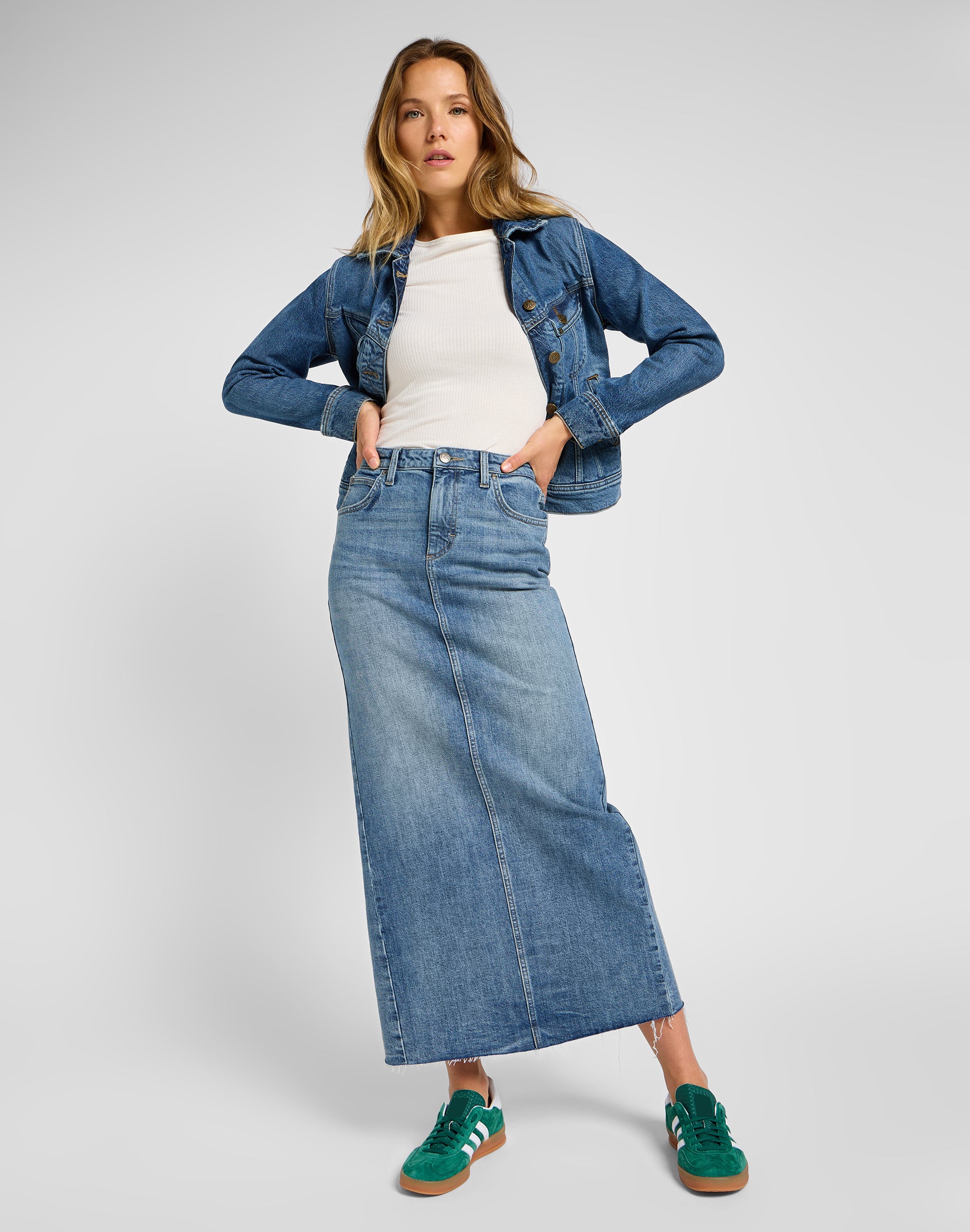 Maxi gonna con spacco sul retro in Set Free Skirts Lee