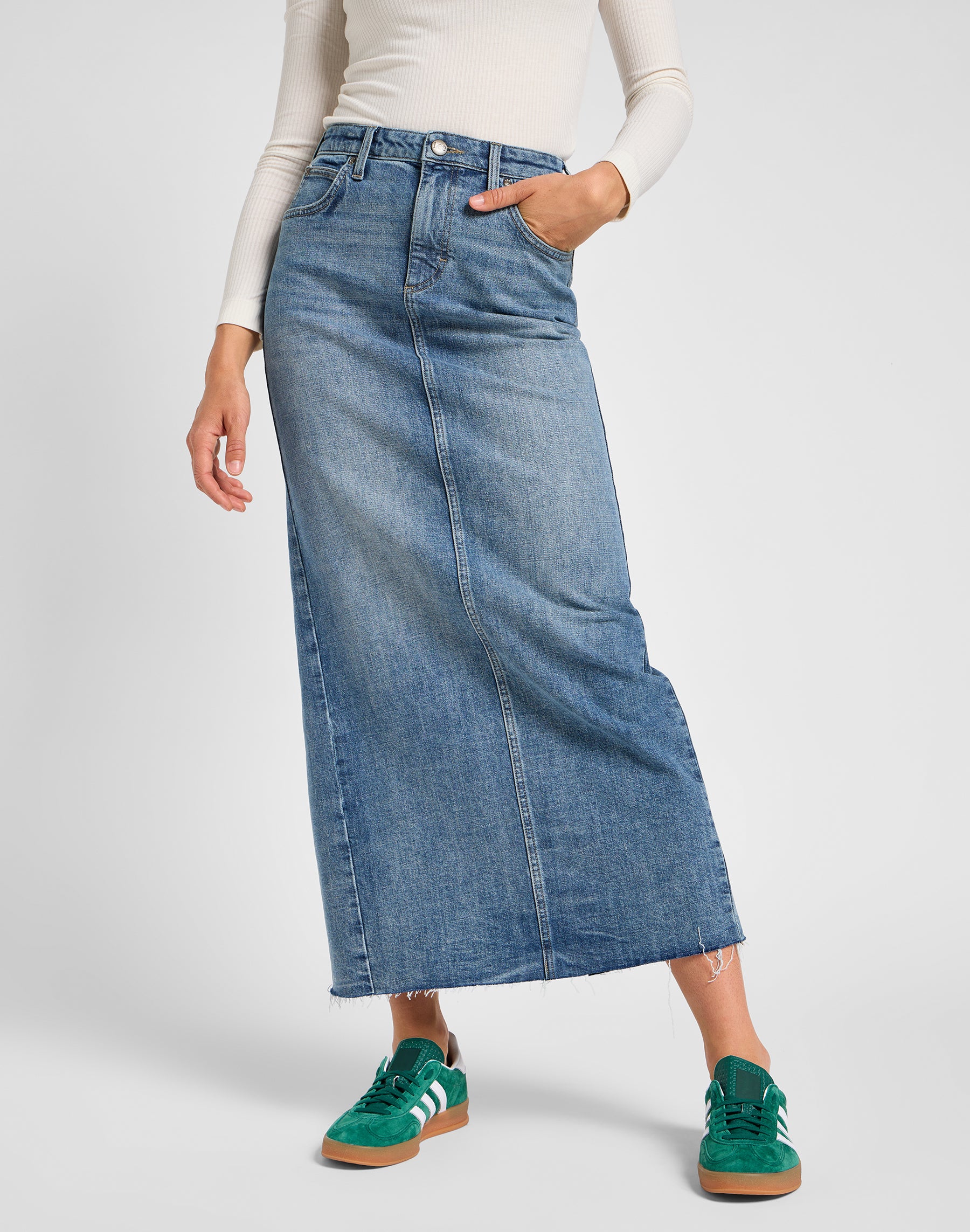 Maxi gonna con spacco sul retro in Set Free Skirts Lee