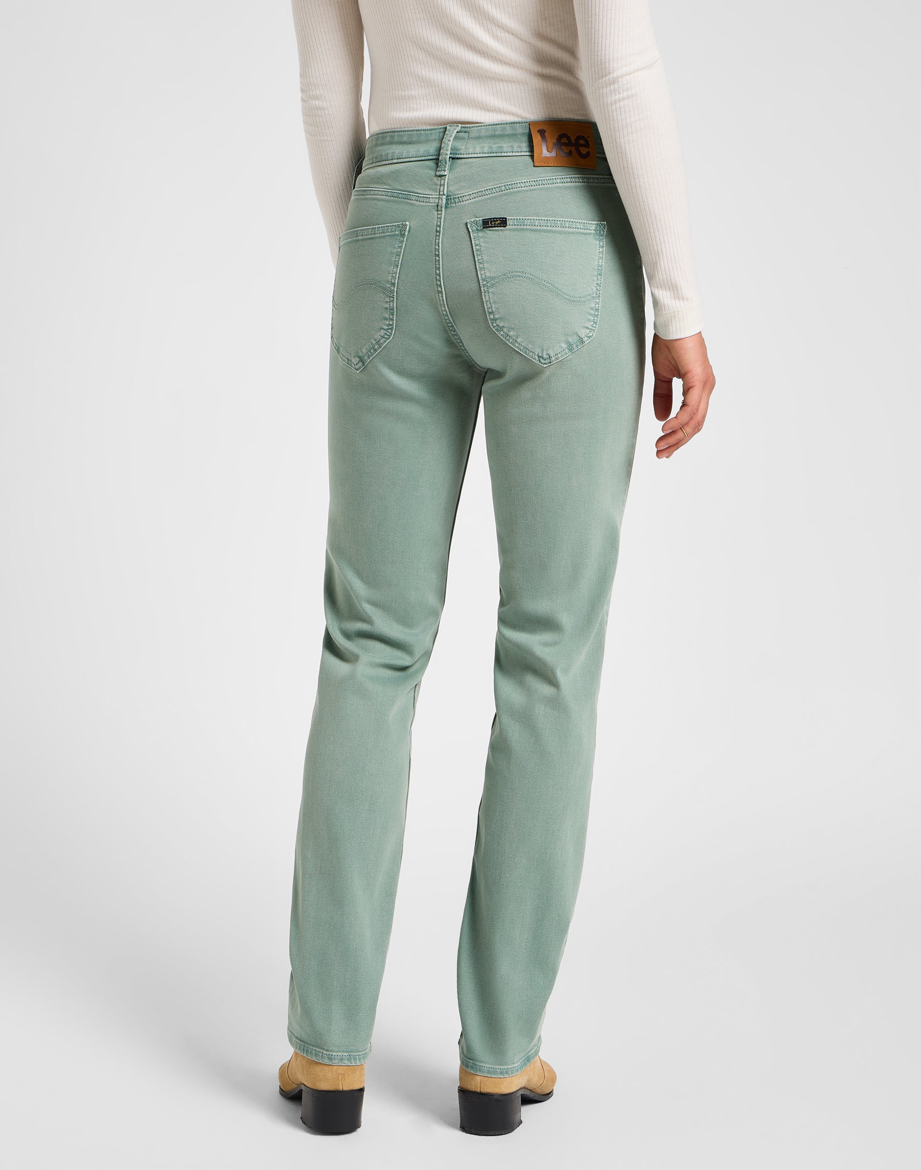 Pantaloni Marion Straight in salvia smorzata Lee