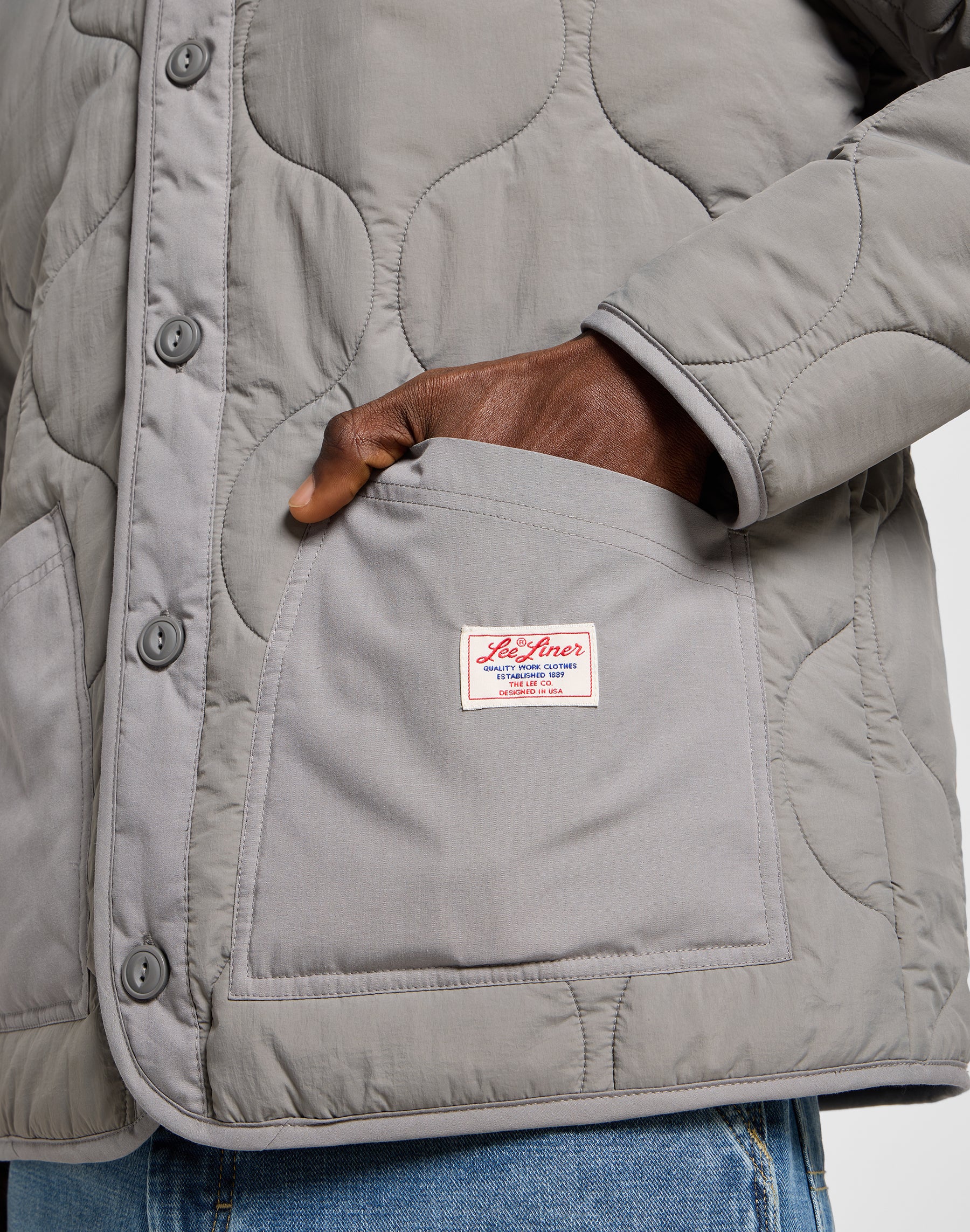Lee Giacca con fodera trapuntata in Hd Gray Jackets Lee