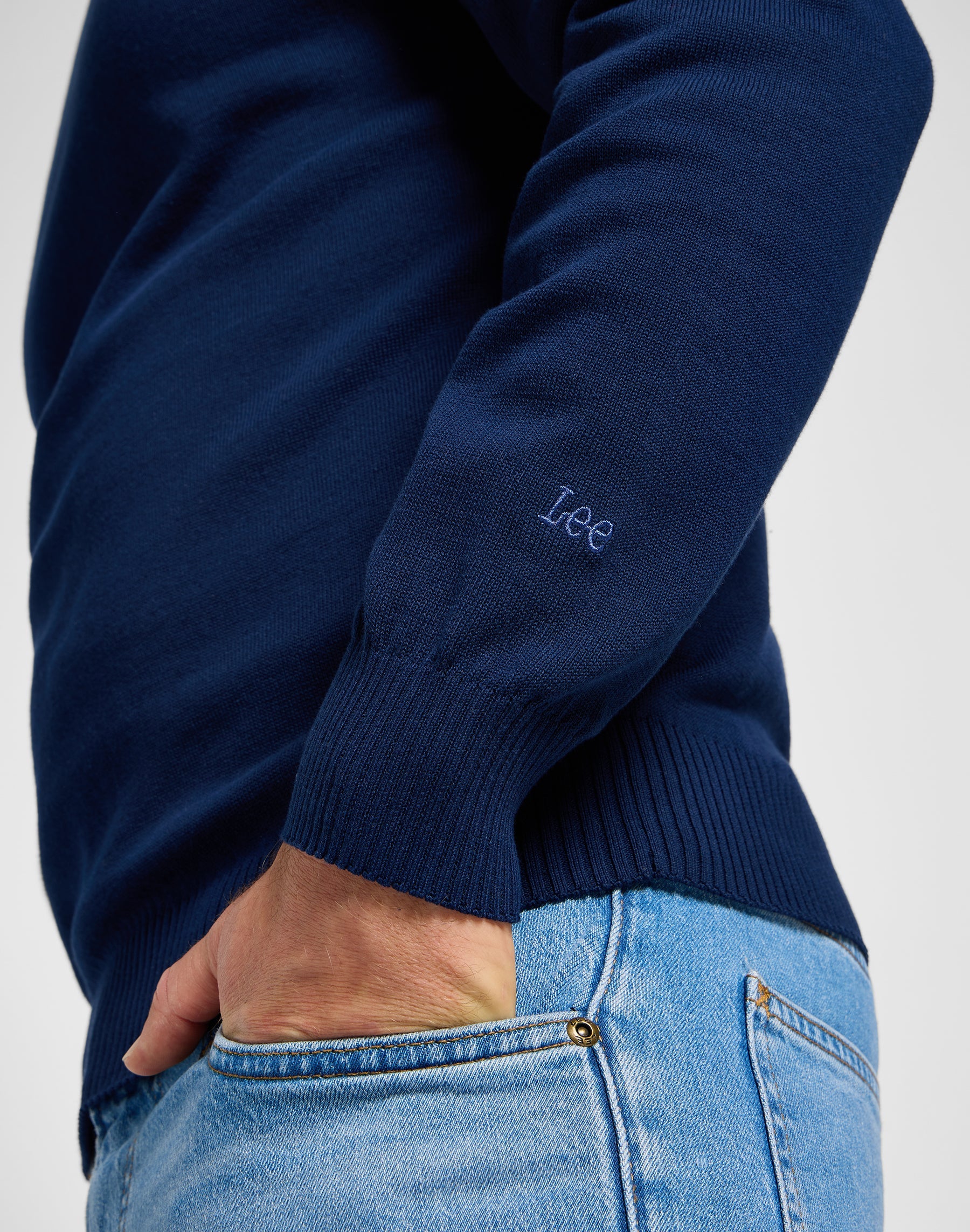 Maglione raglan Clean in felpa True Navy Lee