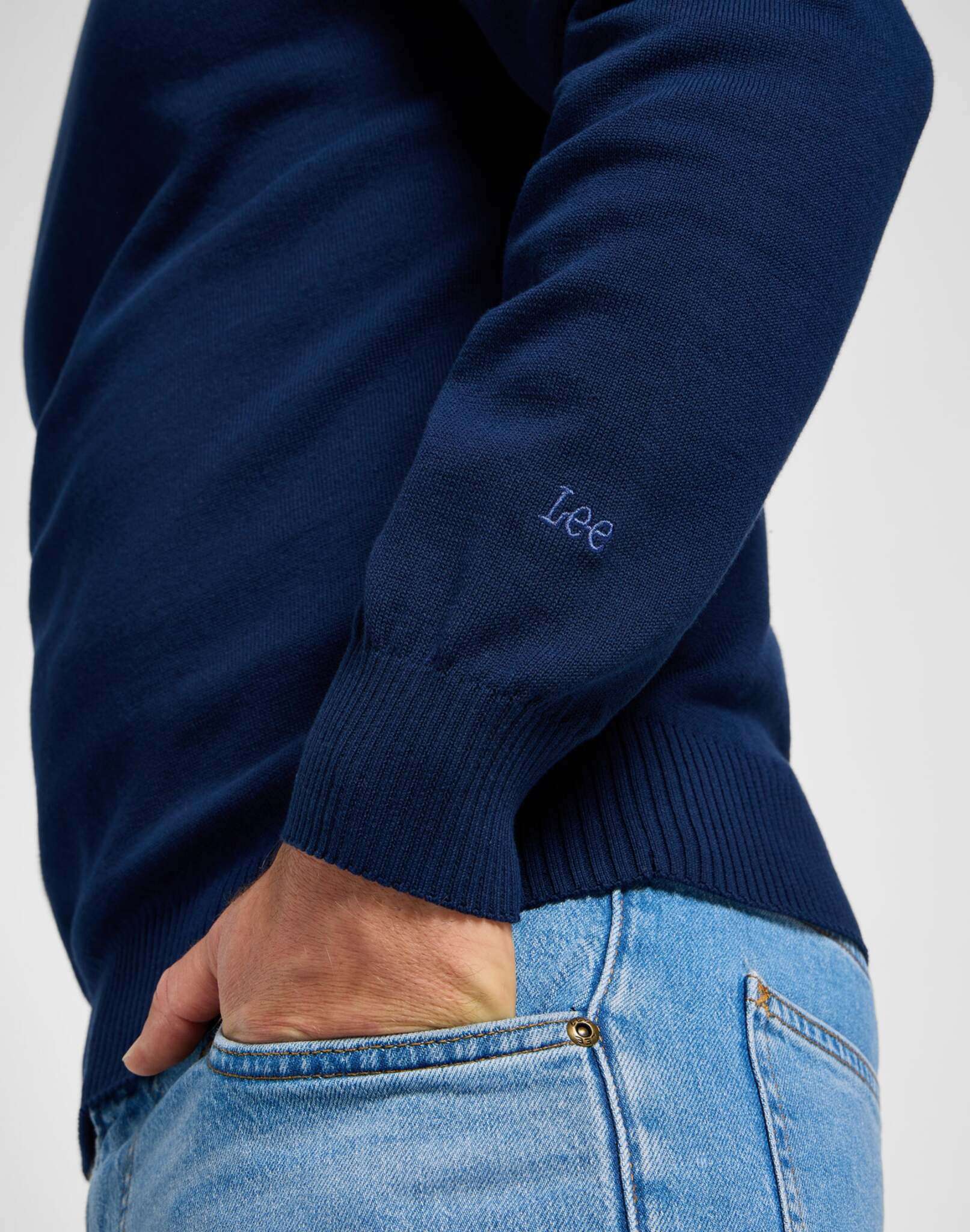 Maglione raglan Clean in felpa True Navy Lee