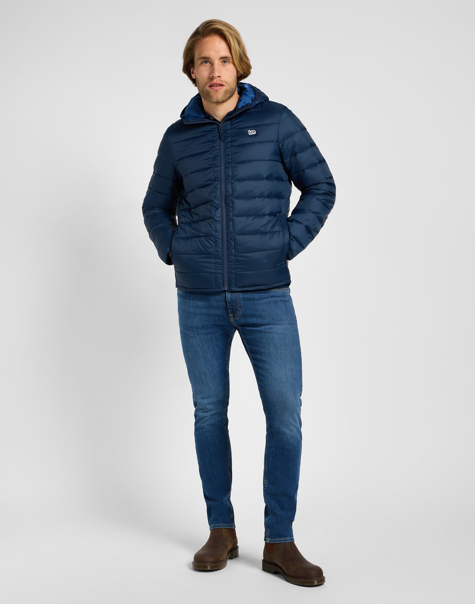 Giacca leggera in rivetto Navy Lee