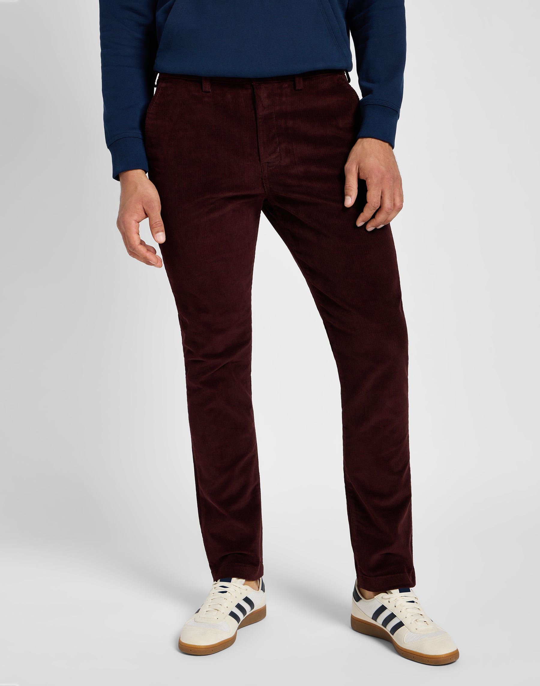 Pantaloni chino slim in velluto Beet Lee