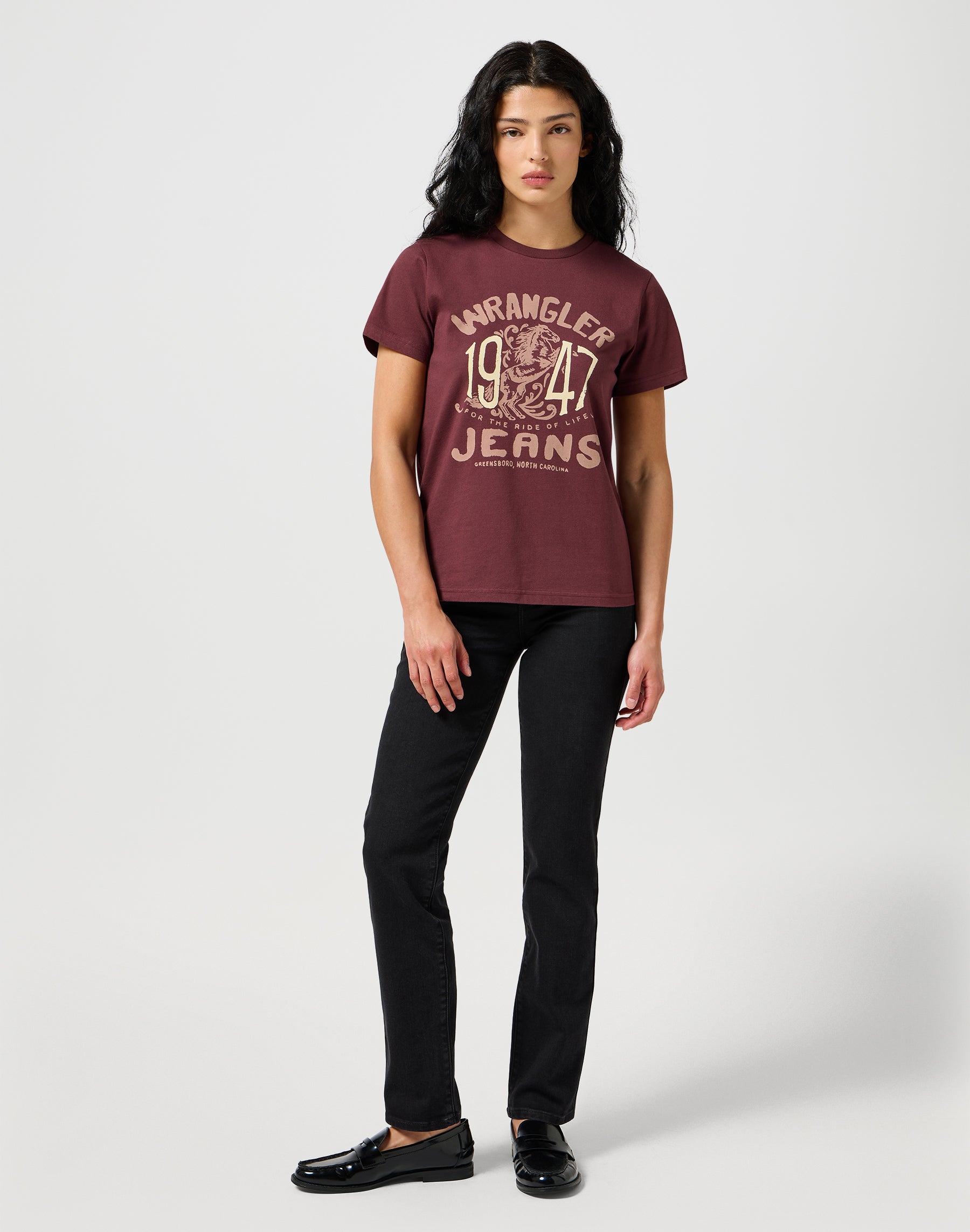 Jeans Wrangler dritti con tubo di scarico