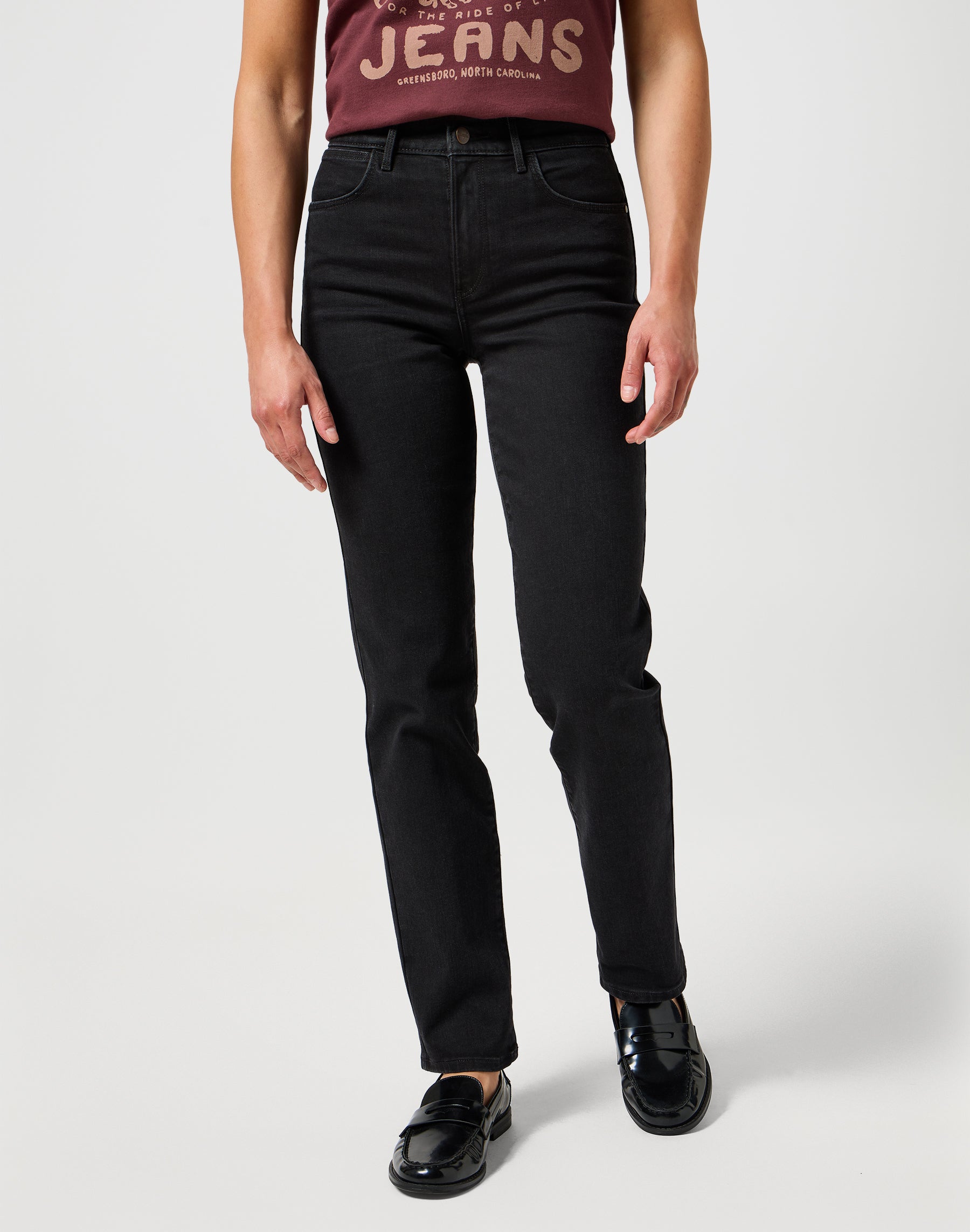Jeans Wrangler dritti con tubo di scarico