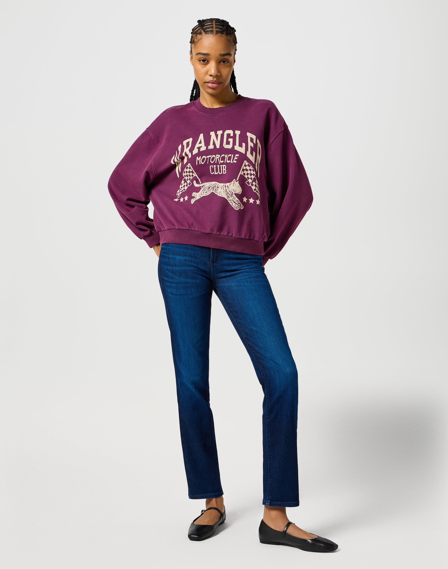 Felpa oversize in prugna italiana Felpe Wrangler