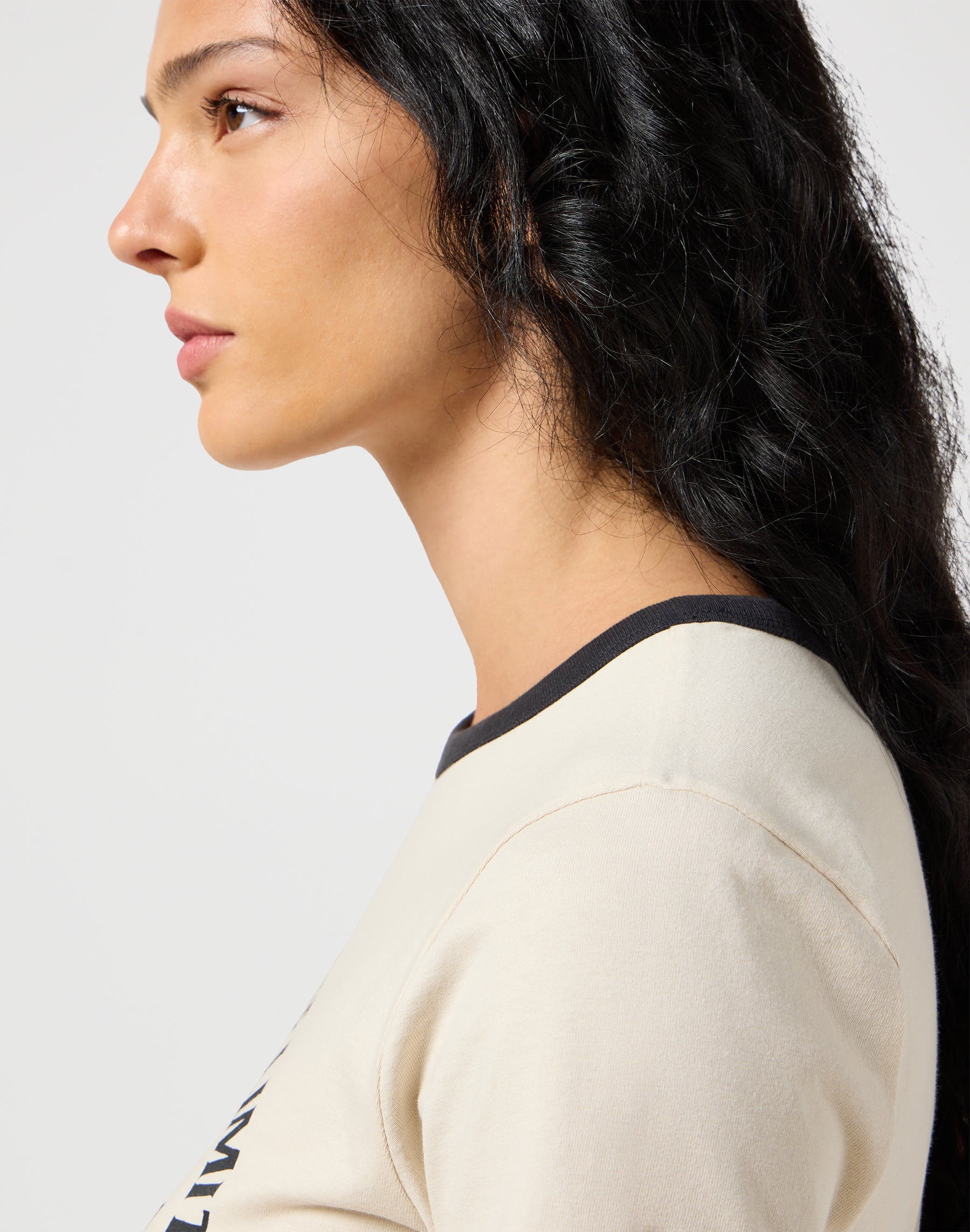 Maglietta Ringer in bianco vintage Magliette Wrangler