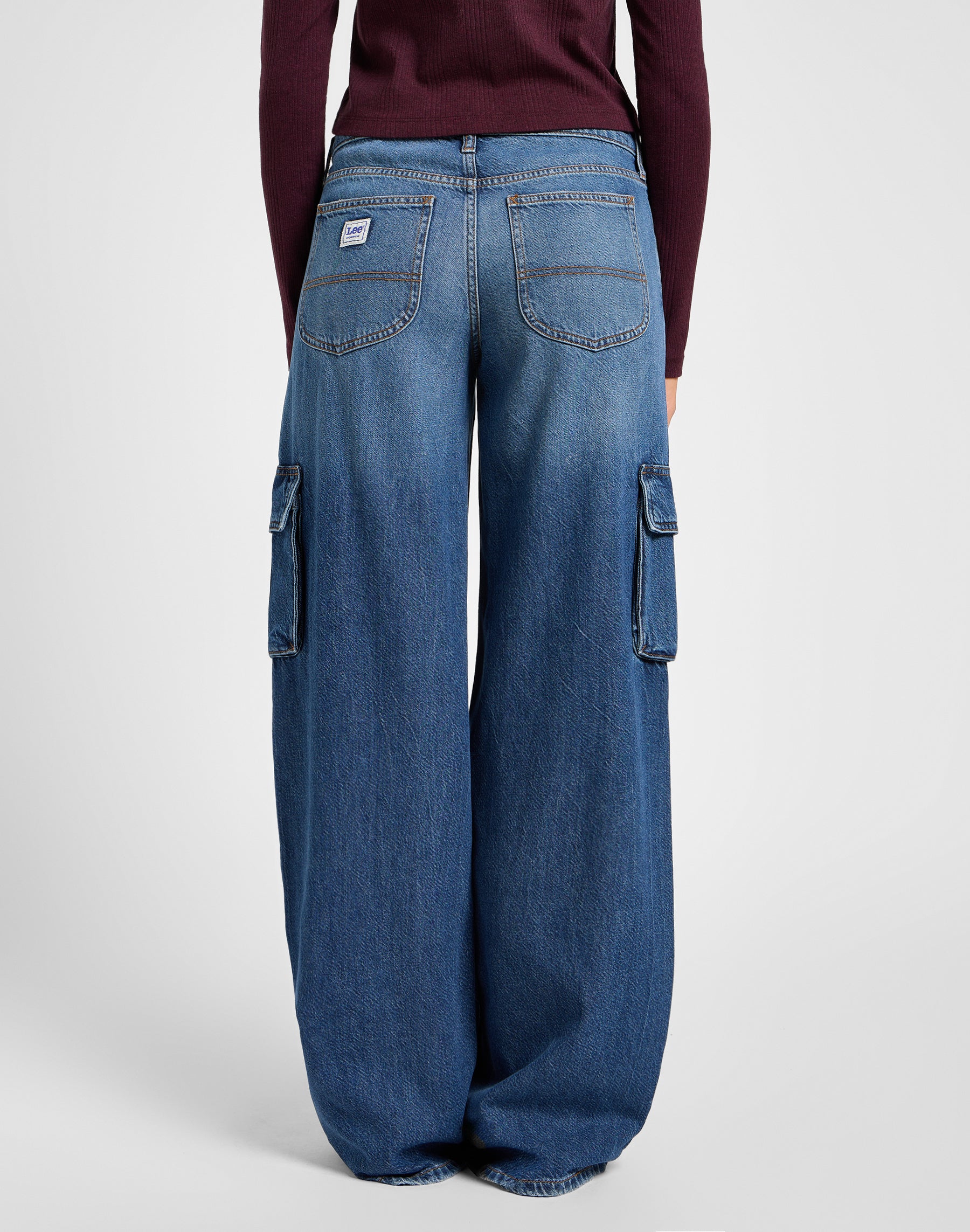 Jeans Slouch cargo in indaco lucido Lee