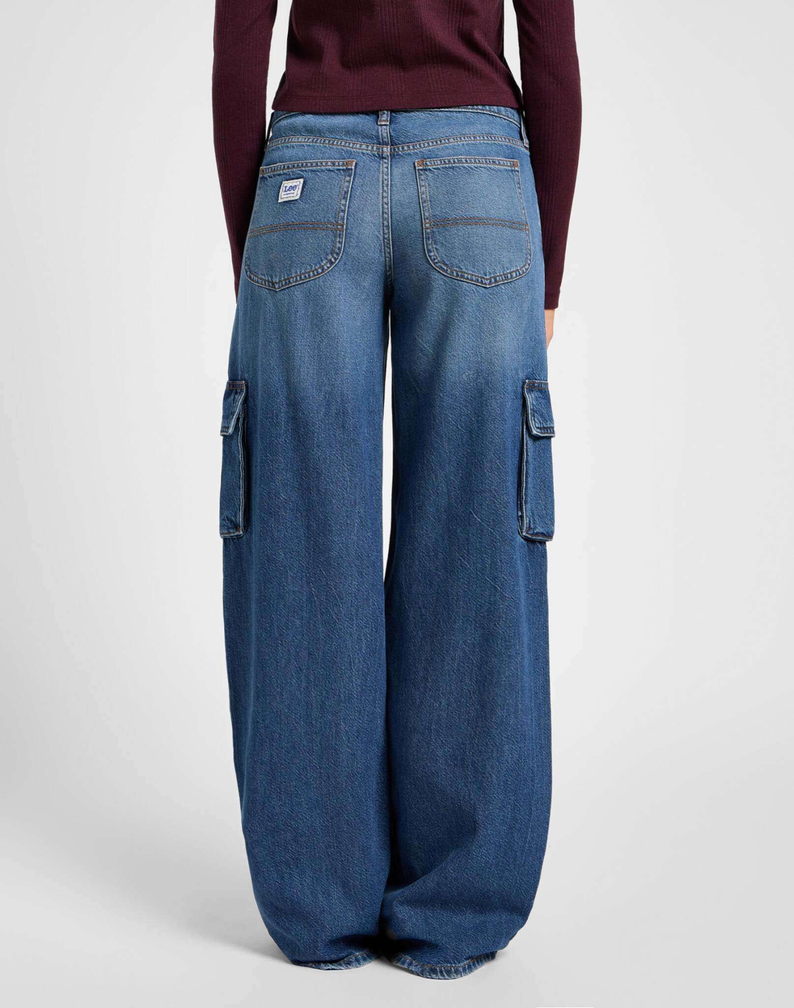 Jeans Slouch cargo in indaco lucido Lee