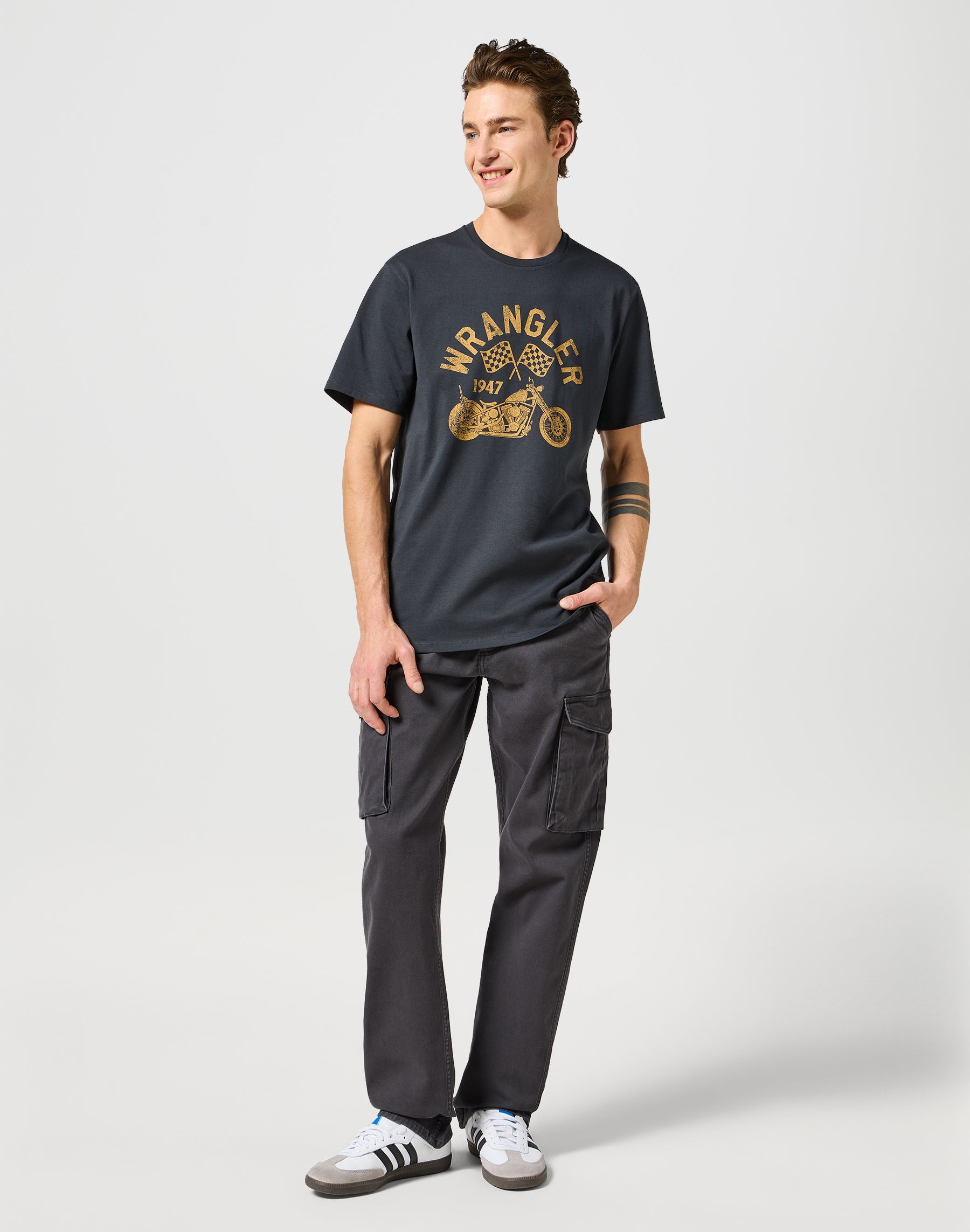 Pantaloni Casey Jones Cargo Regular in nero sbiadito Wrangler