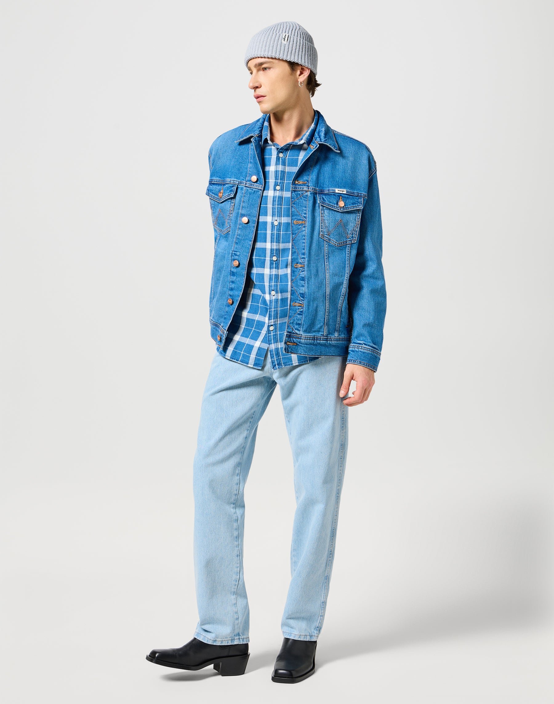 Berretto Sign Off con cappuccio blu perla Wrangler