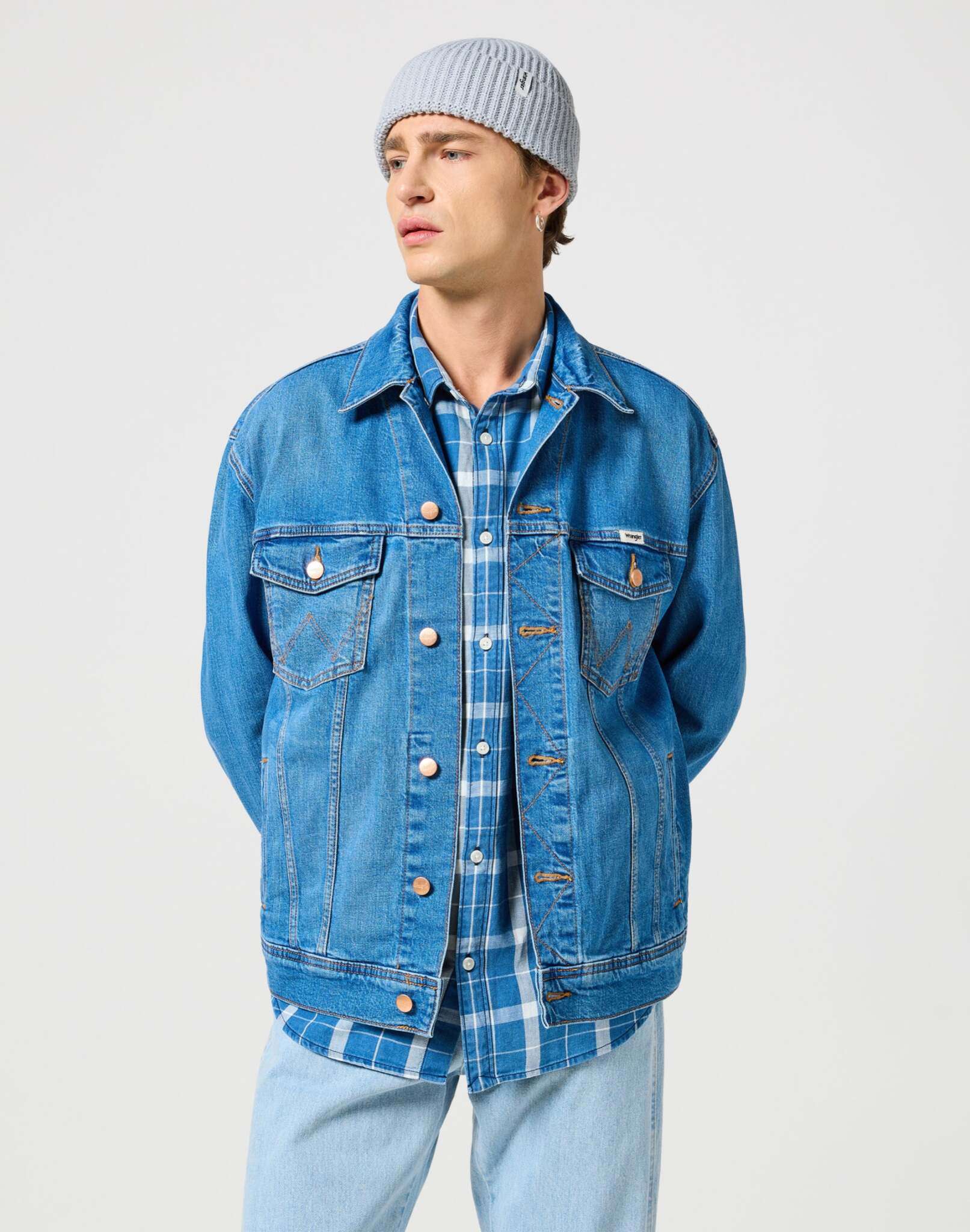 Berretto Sign Off con cappuccio blu perla Wrangler