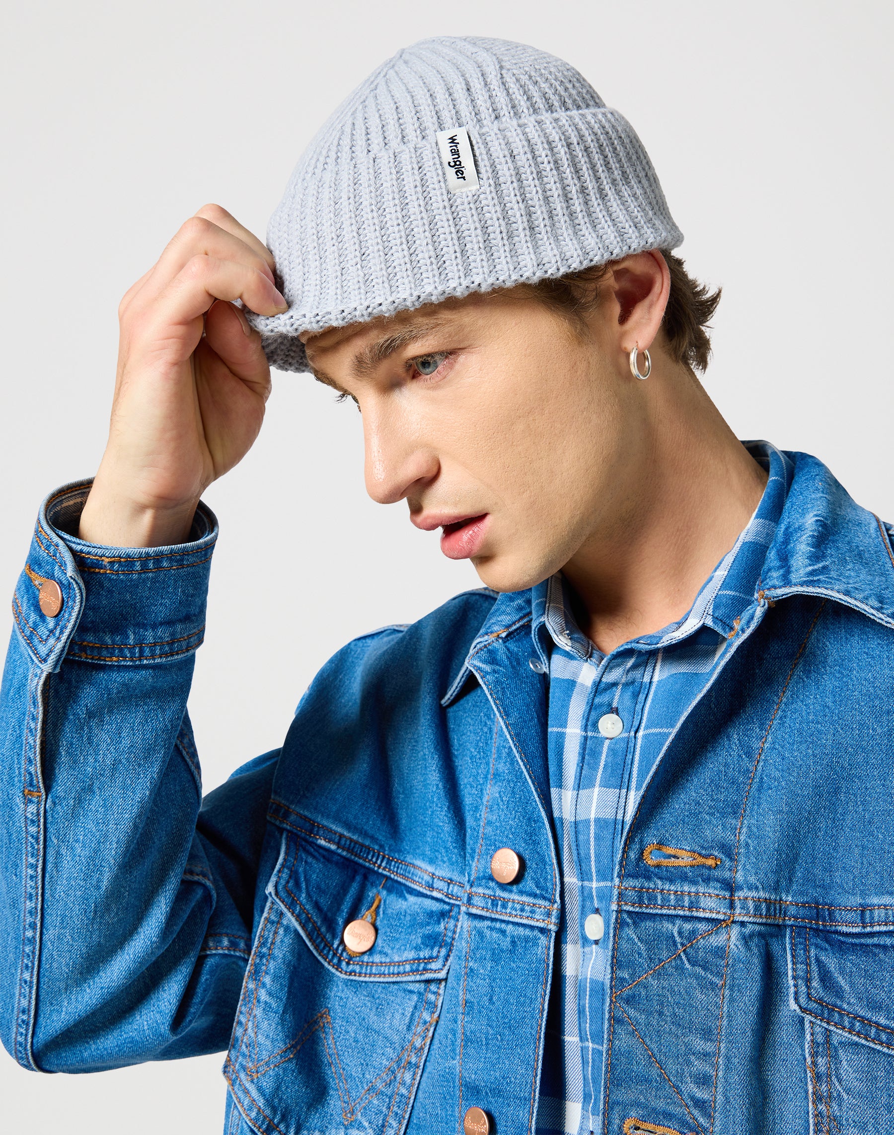 Berretto Sign Off con cappuccio blu perla Wrangler