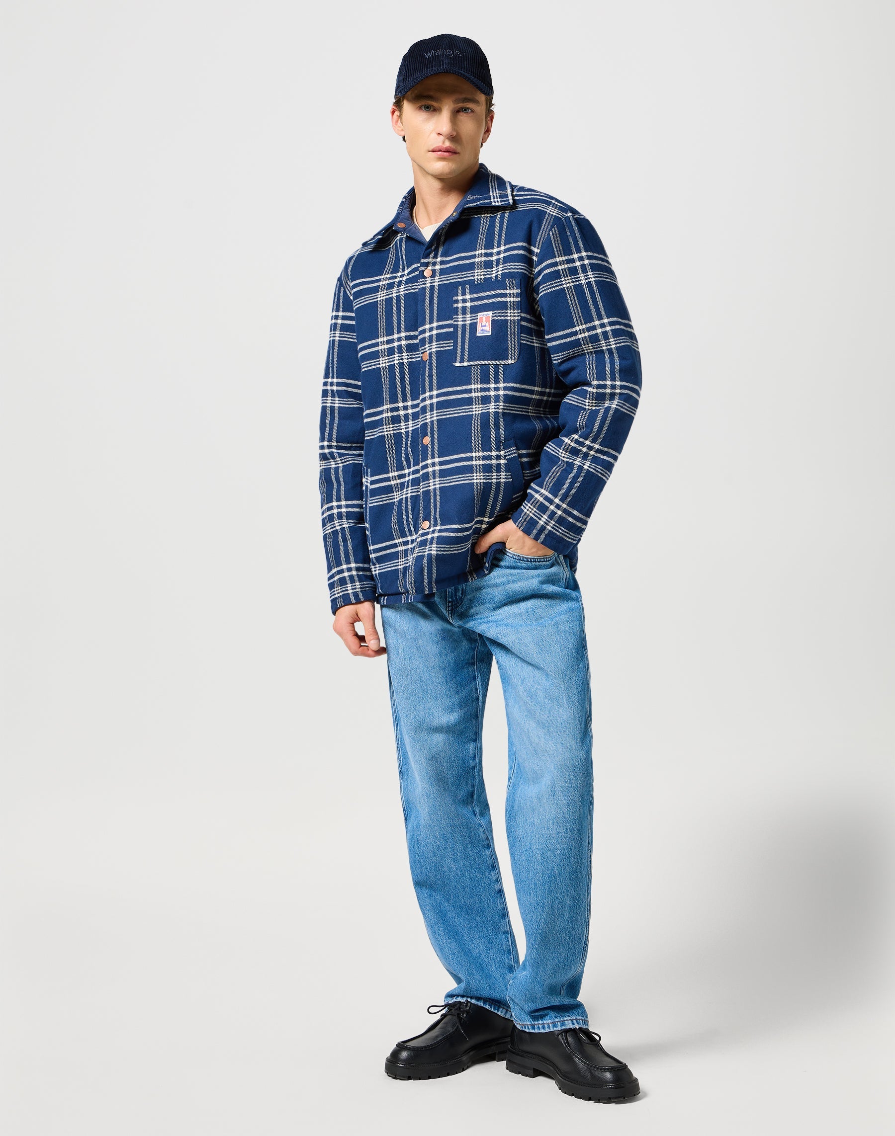 Cappello in velluto a coste con cappuccio Wrangler in blu scuro